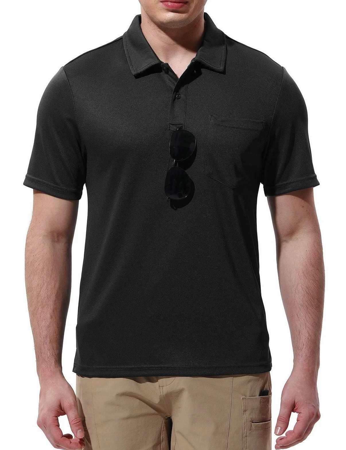 Polo à manches courtes pour homme avec poche de poitrine - Polo d'été - Coupe ajustée