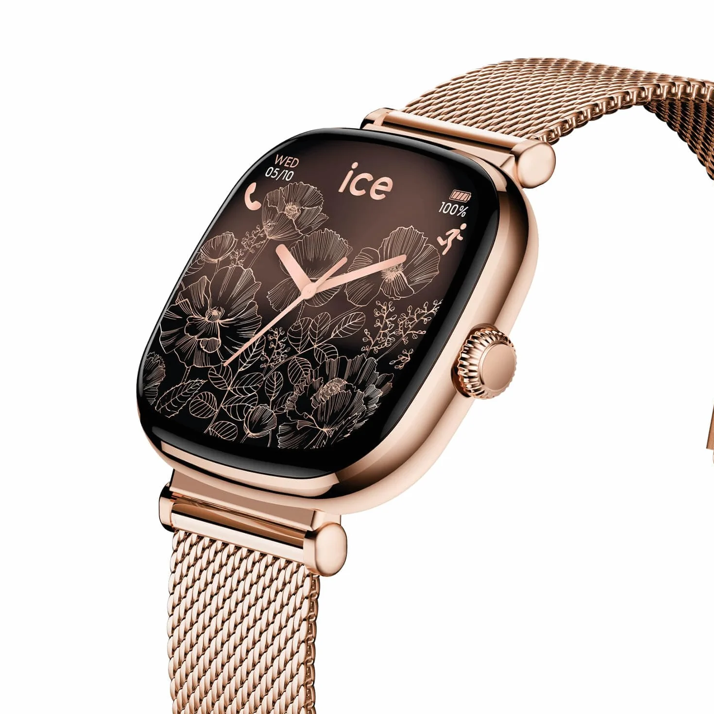 Ice-Watch Ice Smart 2.0 Montre connectée carrée Femme Bracelet Acier Inoxydable 1.70 Pouces