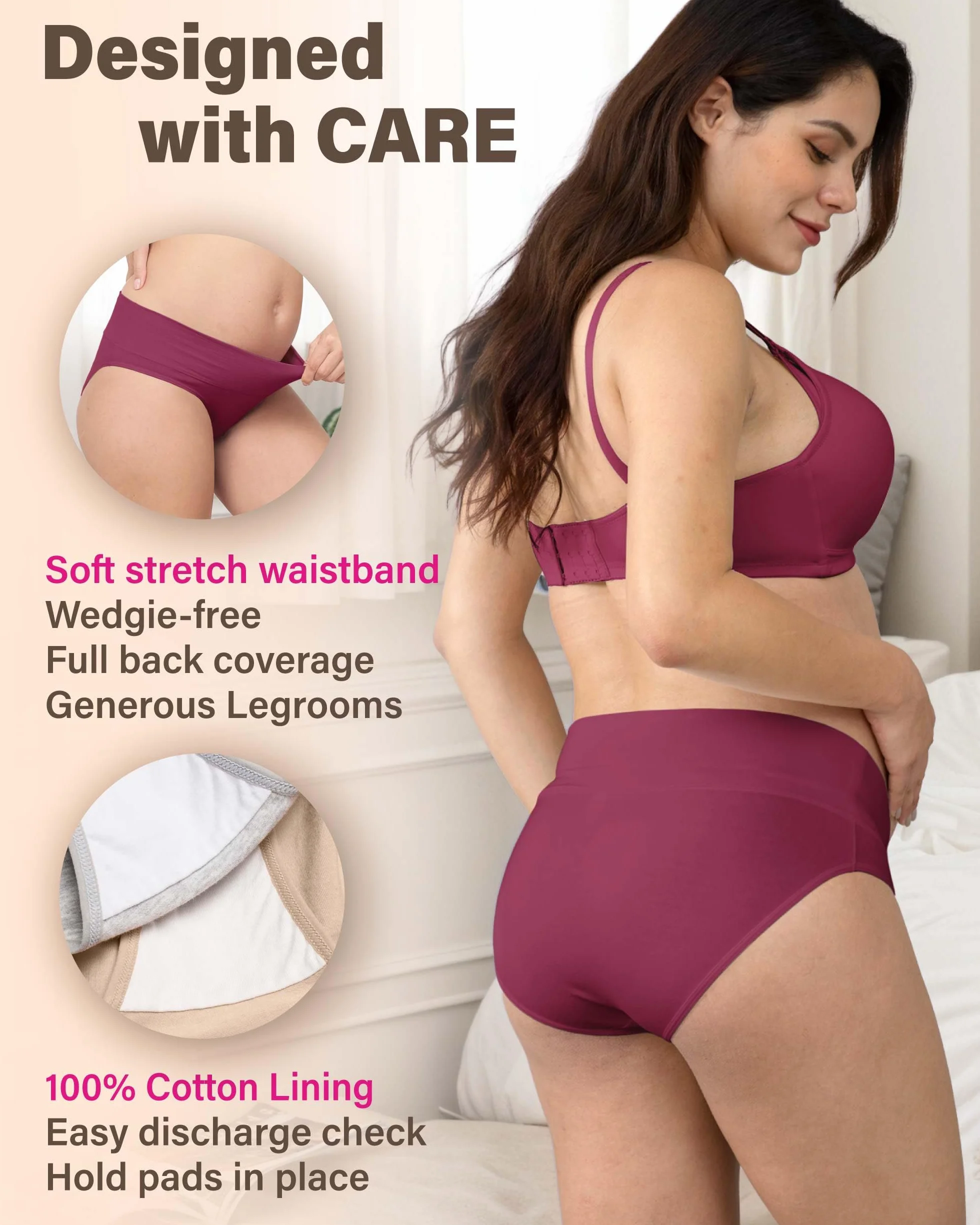 Intimate Portal Culotte de Grossesse Pliable Slip Coton Post-Partum