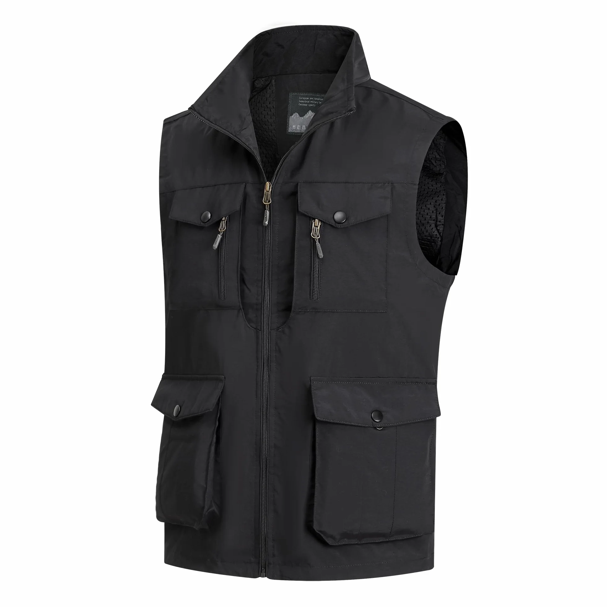 Gilet de Pêche Homme Multi-Poches Plein Air Séchage Rapide Sport Sans Manche Légère Respirant Camping Photographie