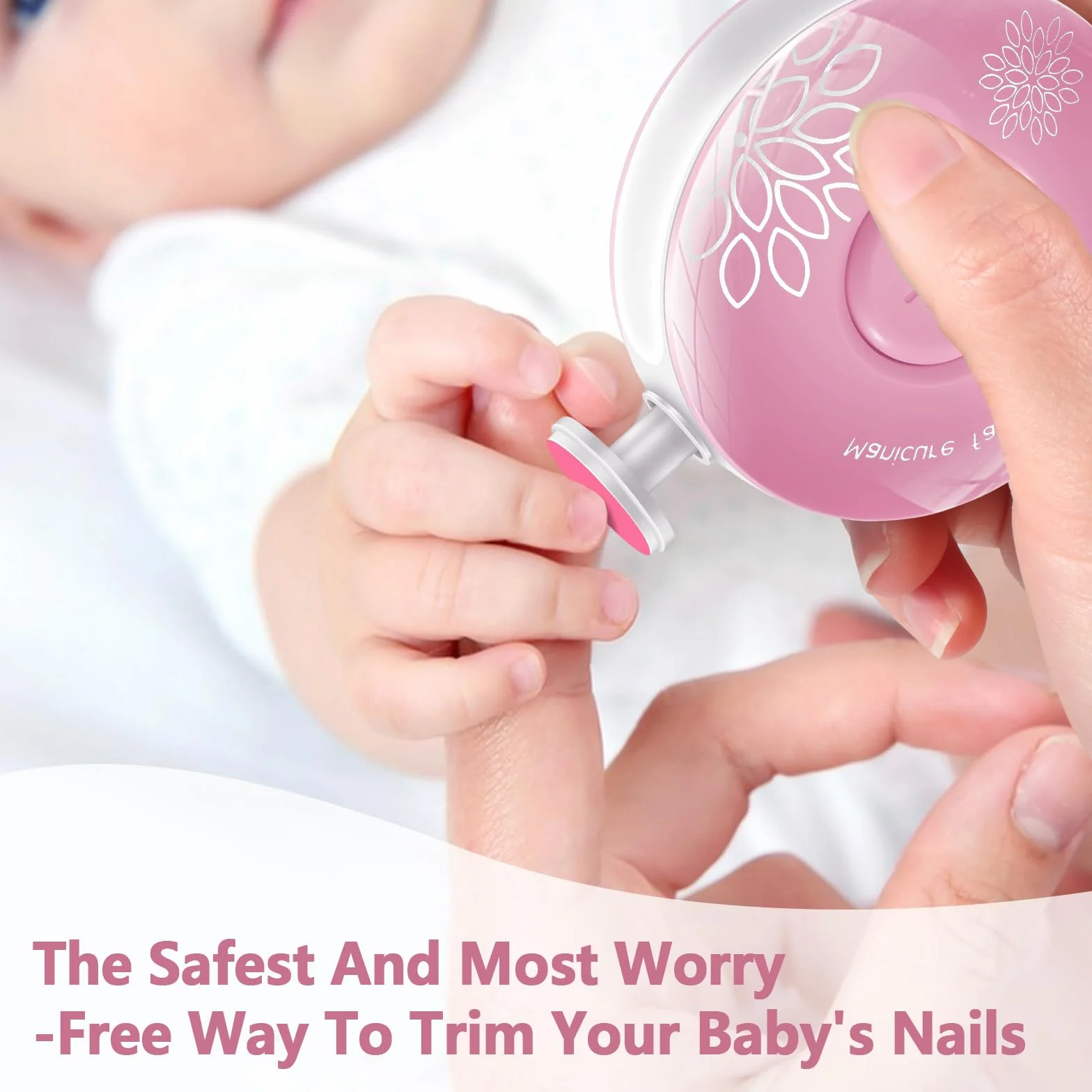 Blendura Lime à Ongles Électrique pour Bébé, Kit de Manucure 6 en 1, Rose, Faible Bruit, Sécurité Enfant
