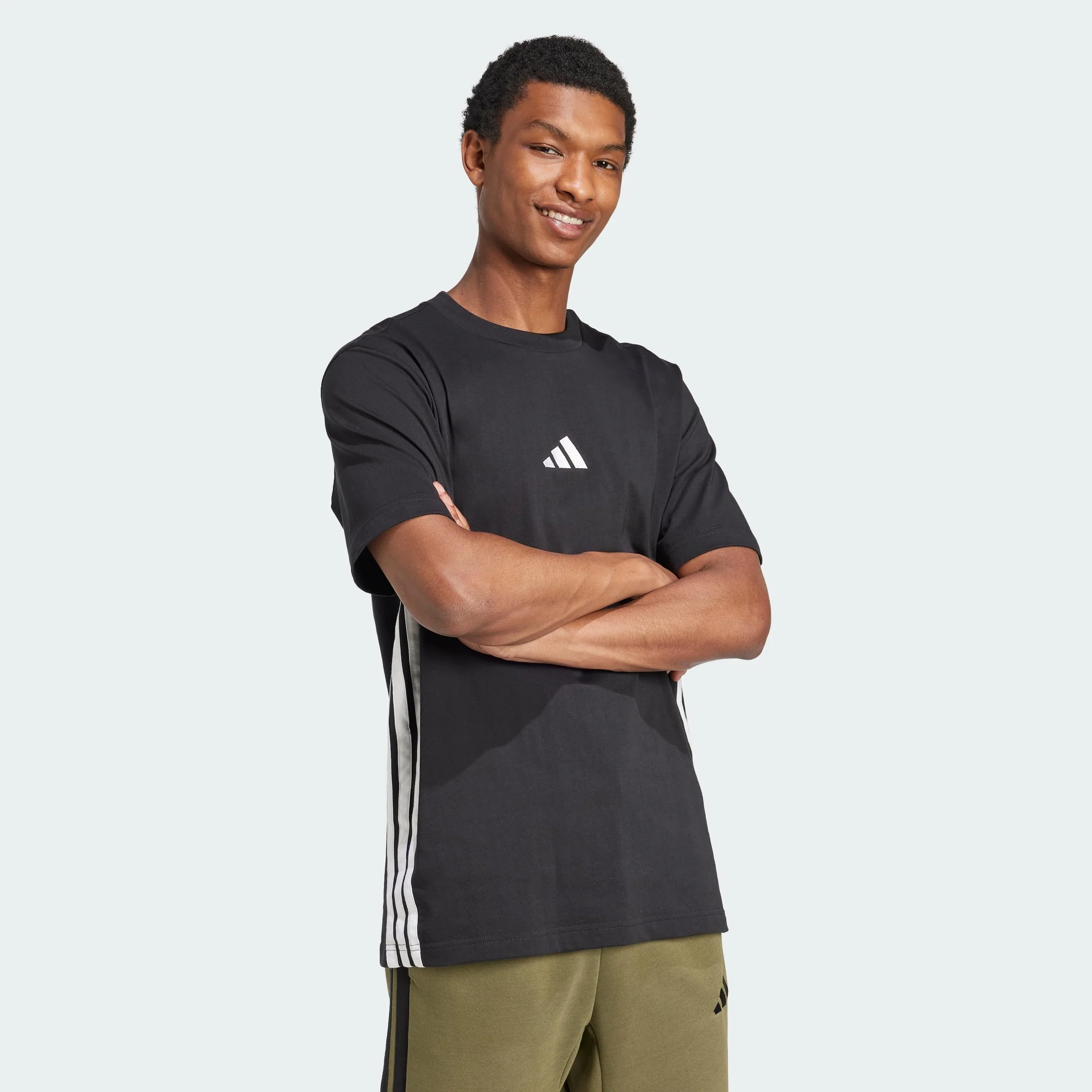Adidas Essential Three Stripes Single Jersey Tee T-Shirt Homme