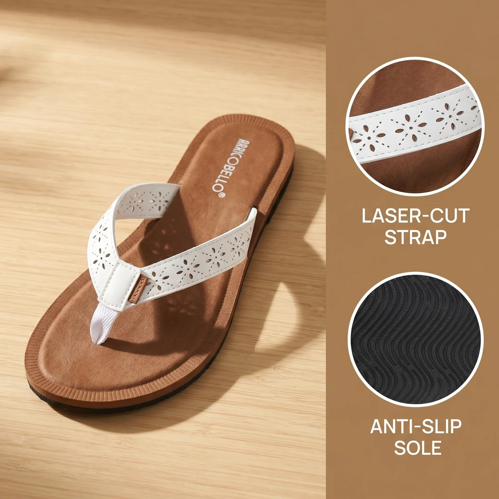 ARRIGO BELLO Sandales Cuir Antidérapant Taille 36-41