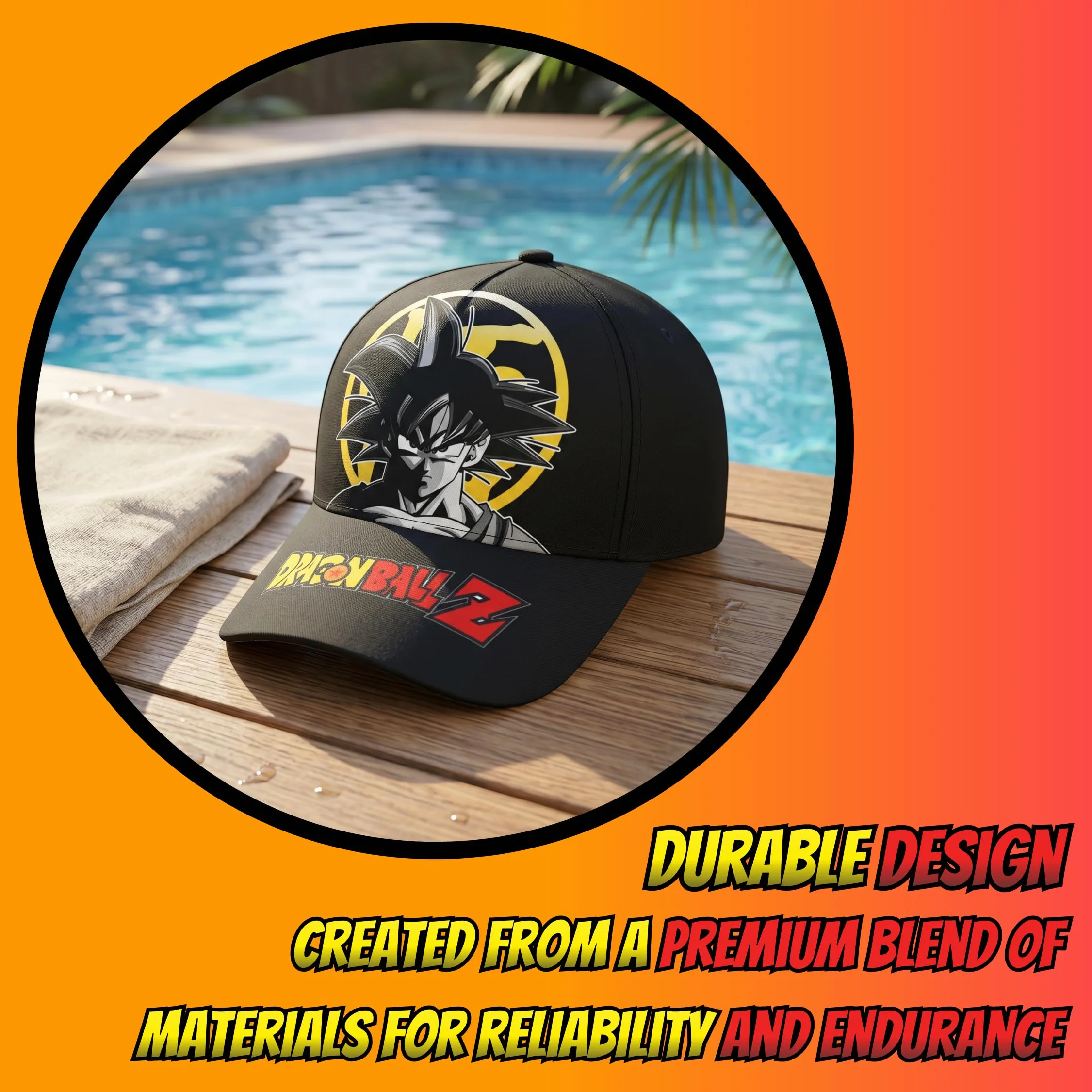 Dragon Ball Z Casquette Garçon Design Goku Chapeau Été Enfants Noir