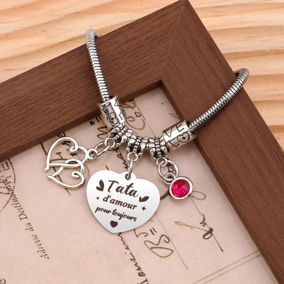 Bracelet Femme Acier Inoxydable Cadeau Noel Anniversaire