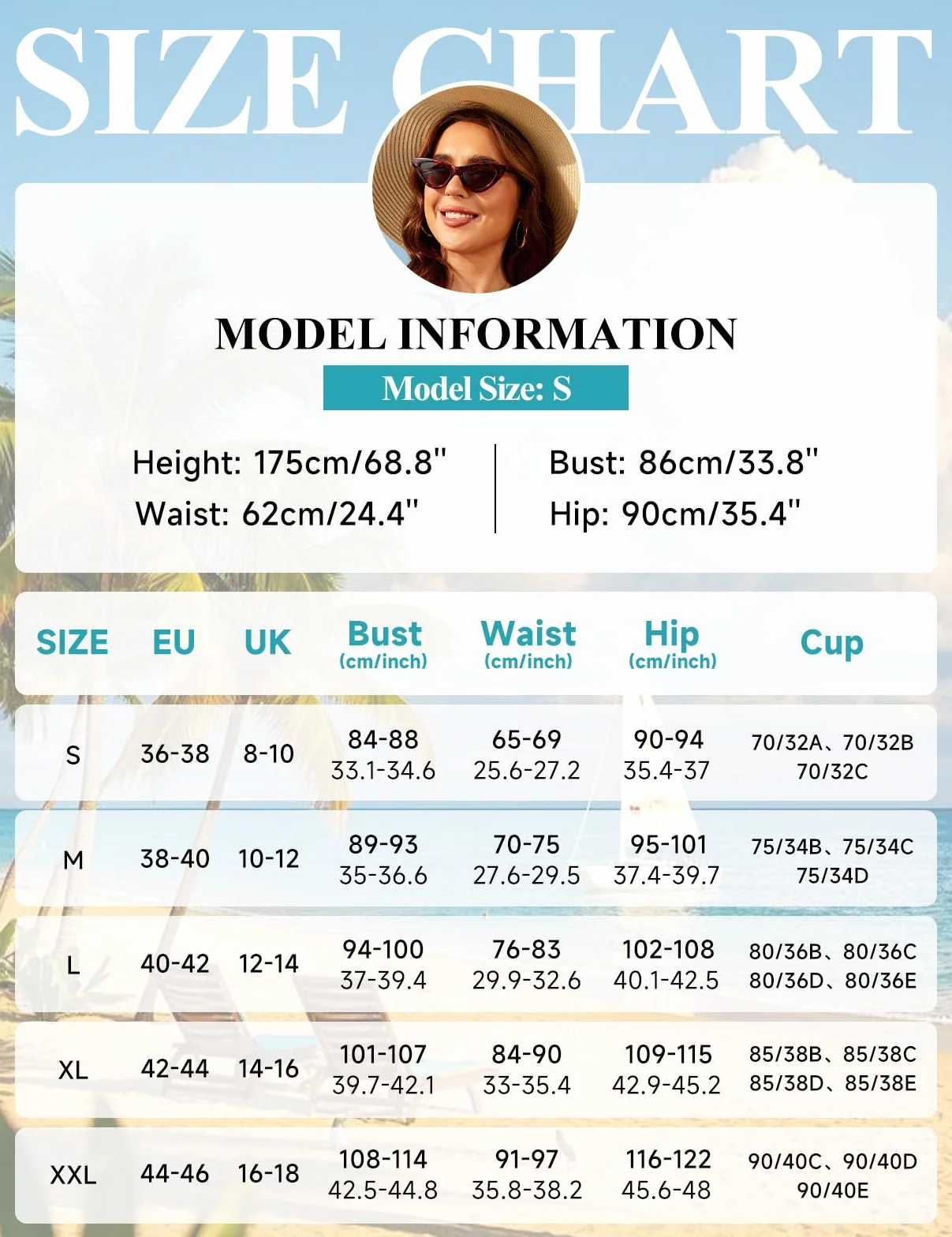 Nadeer Maillot de Bain Femme 1 Pièce Monokini Push Up Ventre Plat Col en V Bretelles Réglables Beachwear