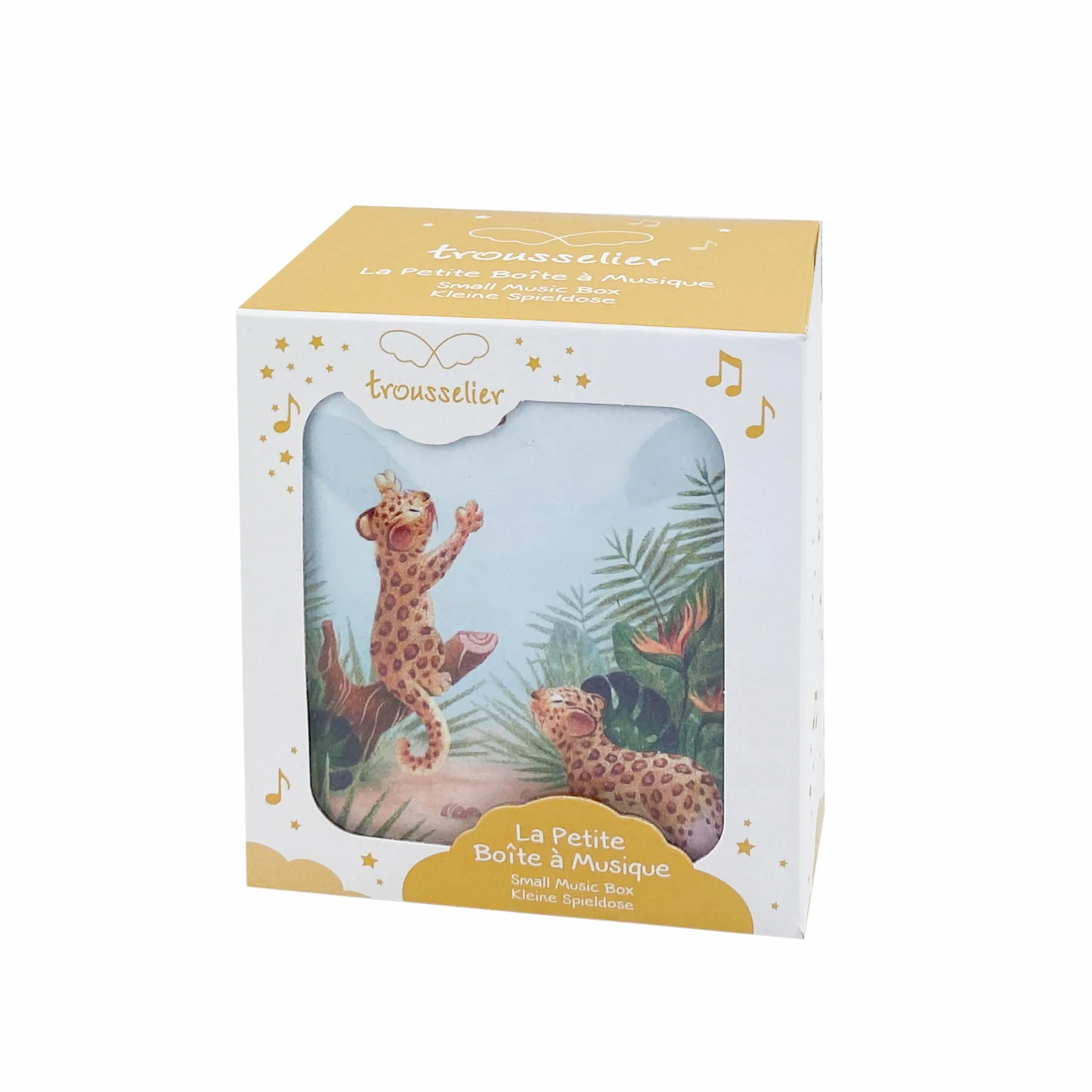 TROUSSELIER Boite à Bijoux Enfant avec Musique Thème Savane Cadeau Bapteme Naissance