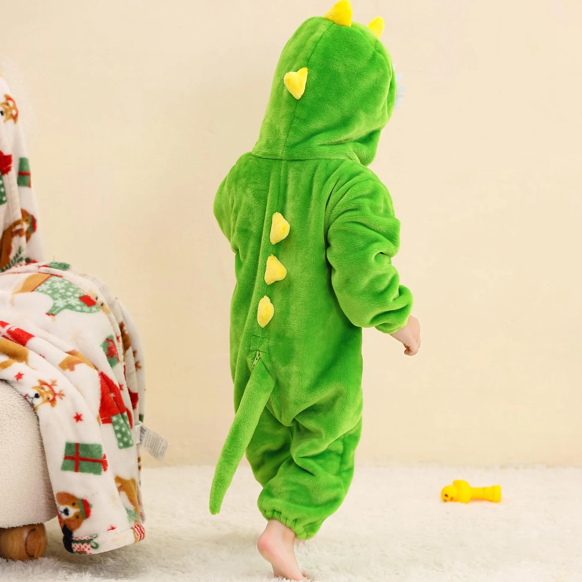 Barboteuse Bébé Animal Halloween Flanelle Cosplay Combinaison Garçons Filles 0-36 Mois