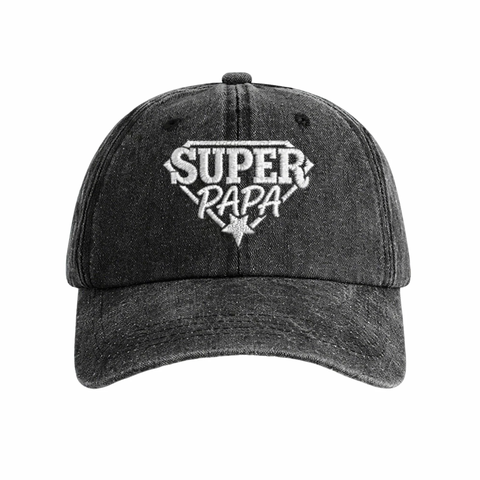Casquette Super Papa Brodée Coton Lavé Réglable Cadeau Fête des Pères