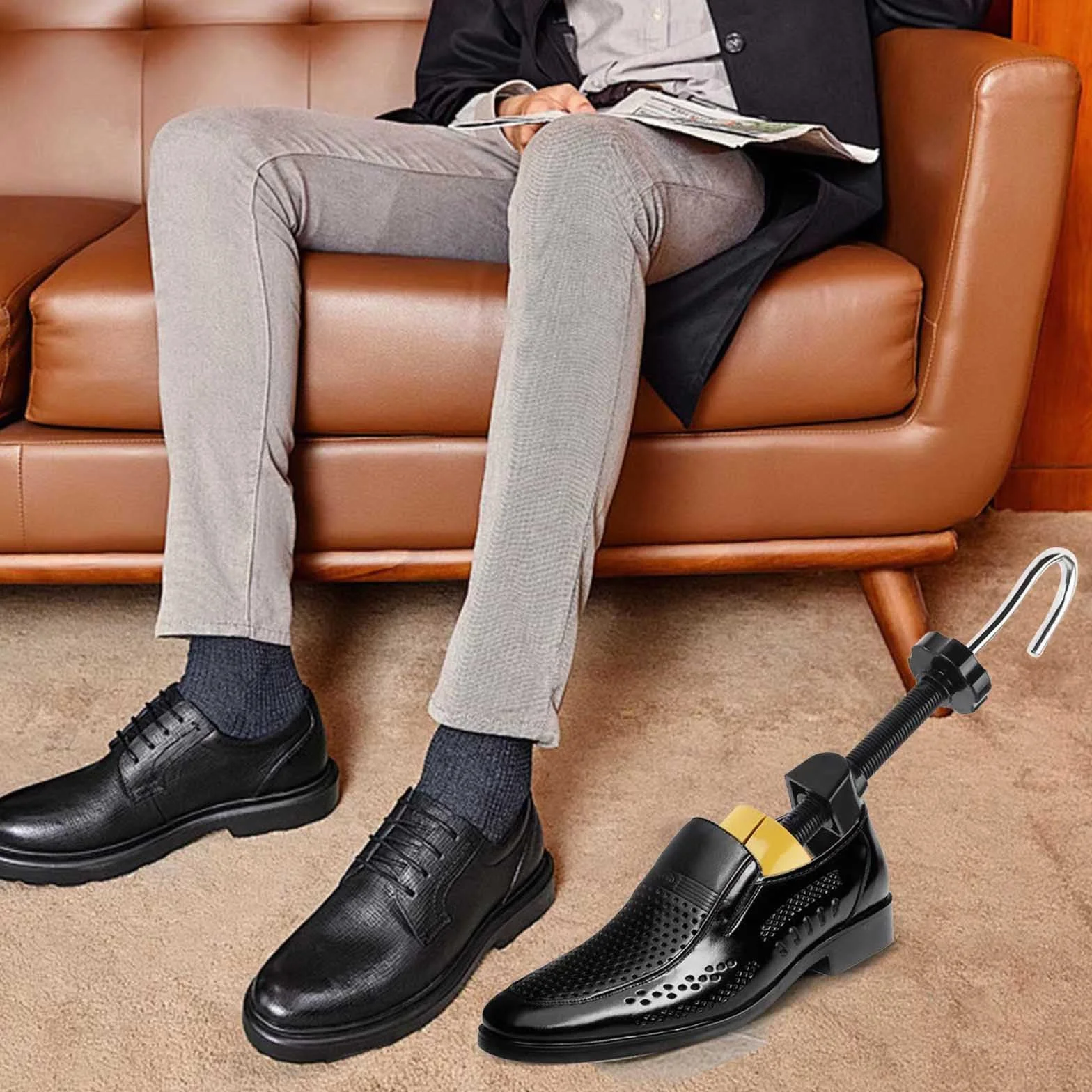 Embauchoirs Plastique avec Métal Arbre de Chaussure Chausse-Pied Homme Femme