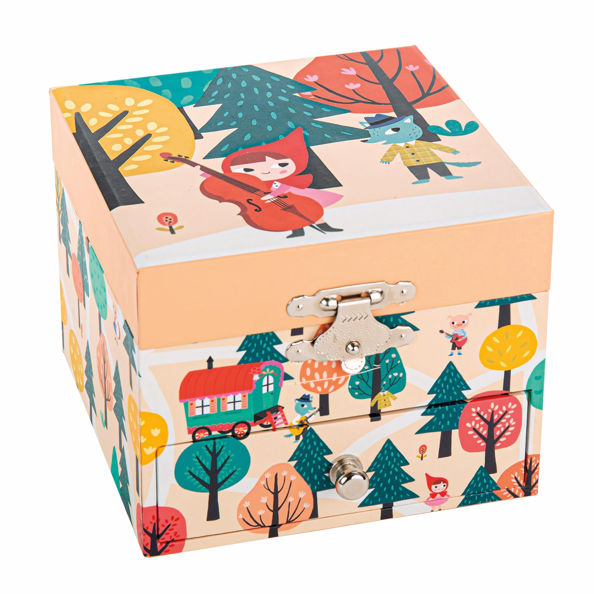 TROUSSELIER Boite à Musique Petit Chaperon Rouge Coffret Bijoux Fille Lullaby de Schubert