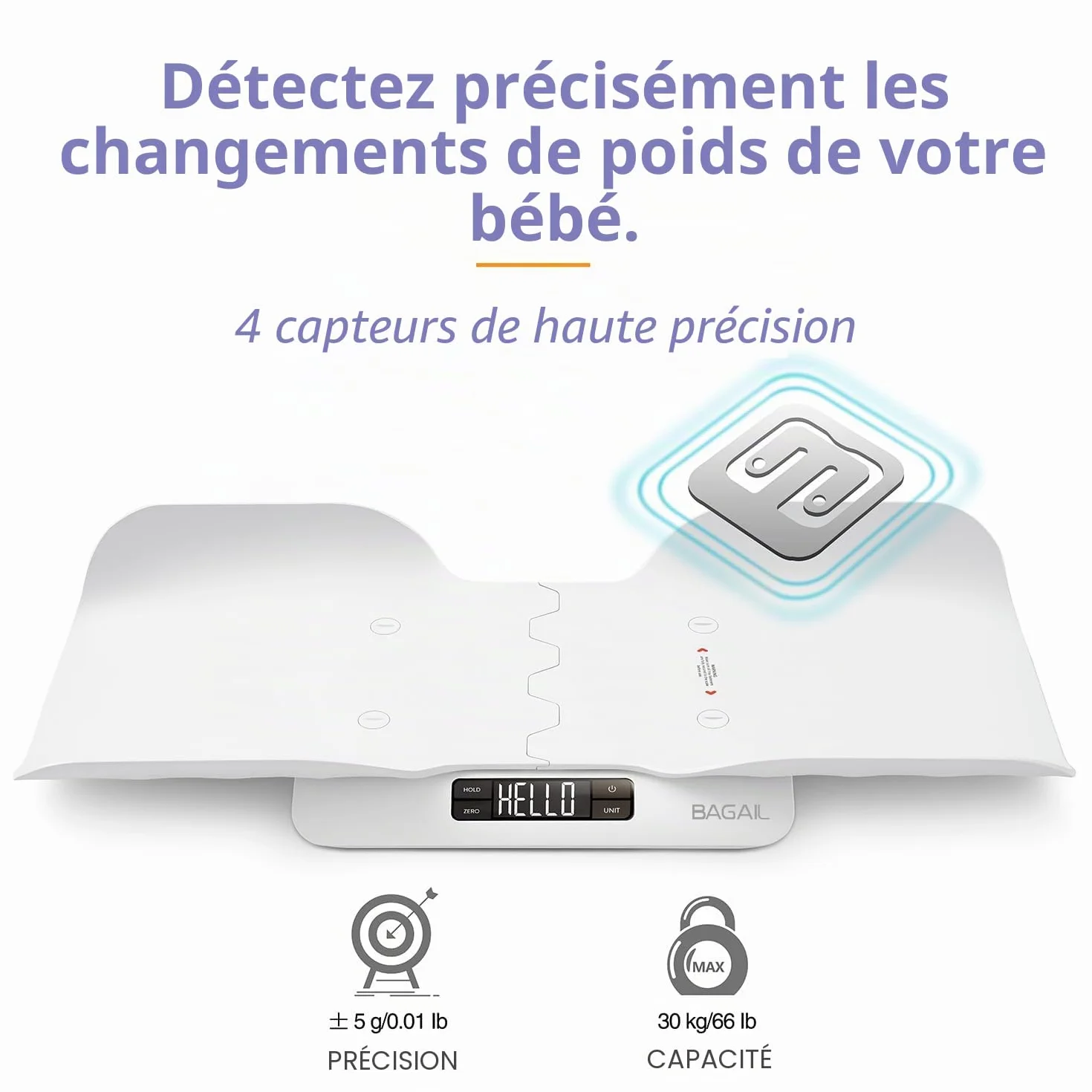 BAGAIL Pèse-bébé Balance pour Enfants 30kg