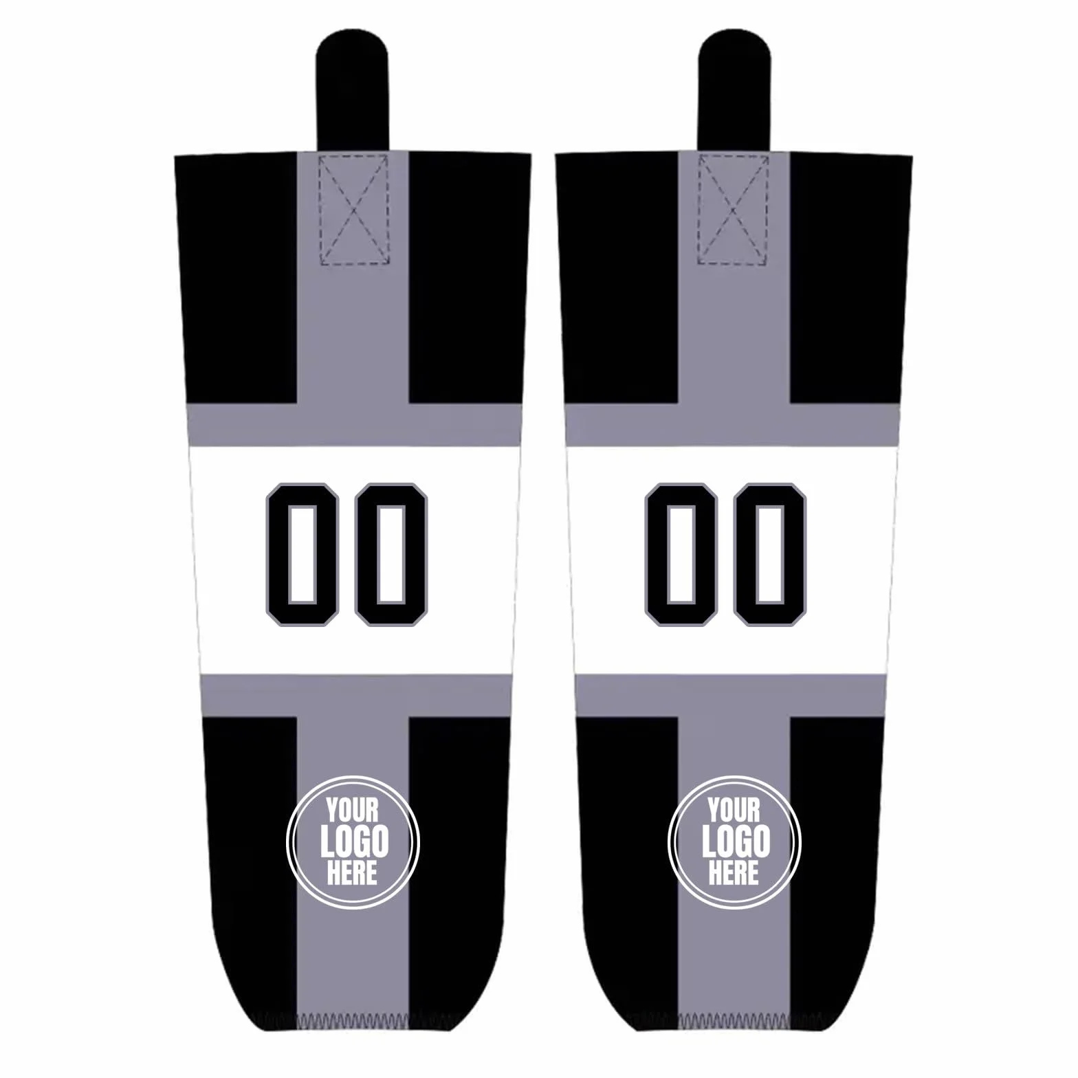 Chaussettes hockey sur glace personnalisées avec numéro imprimé