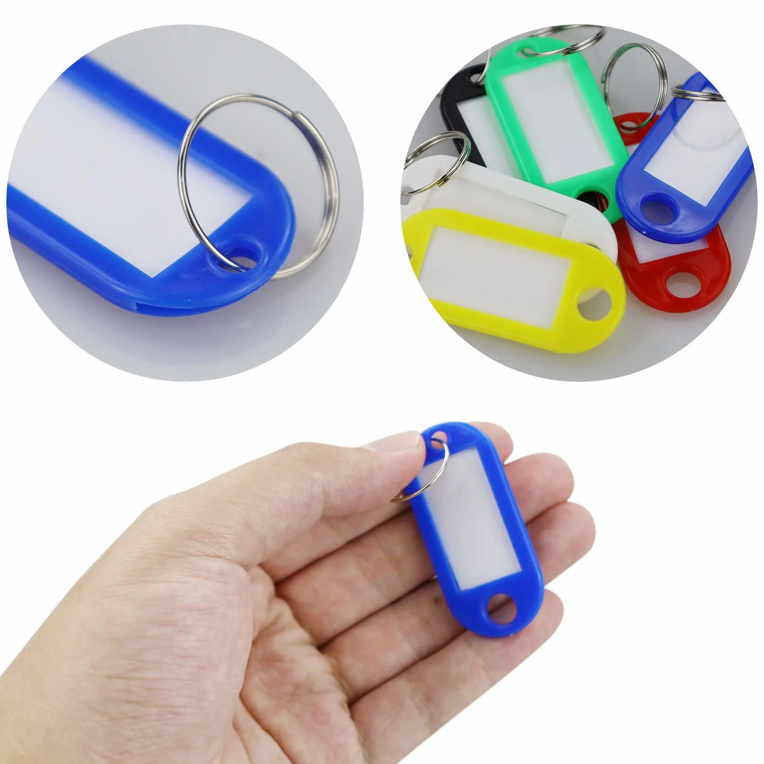Porte Clef Etiquette Plastique 6 Couleurs Inscriptibles pour Clés Maison Bagages