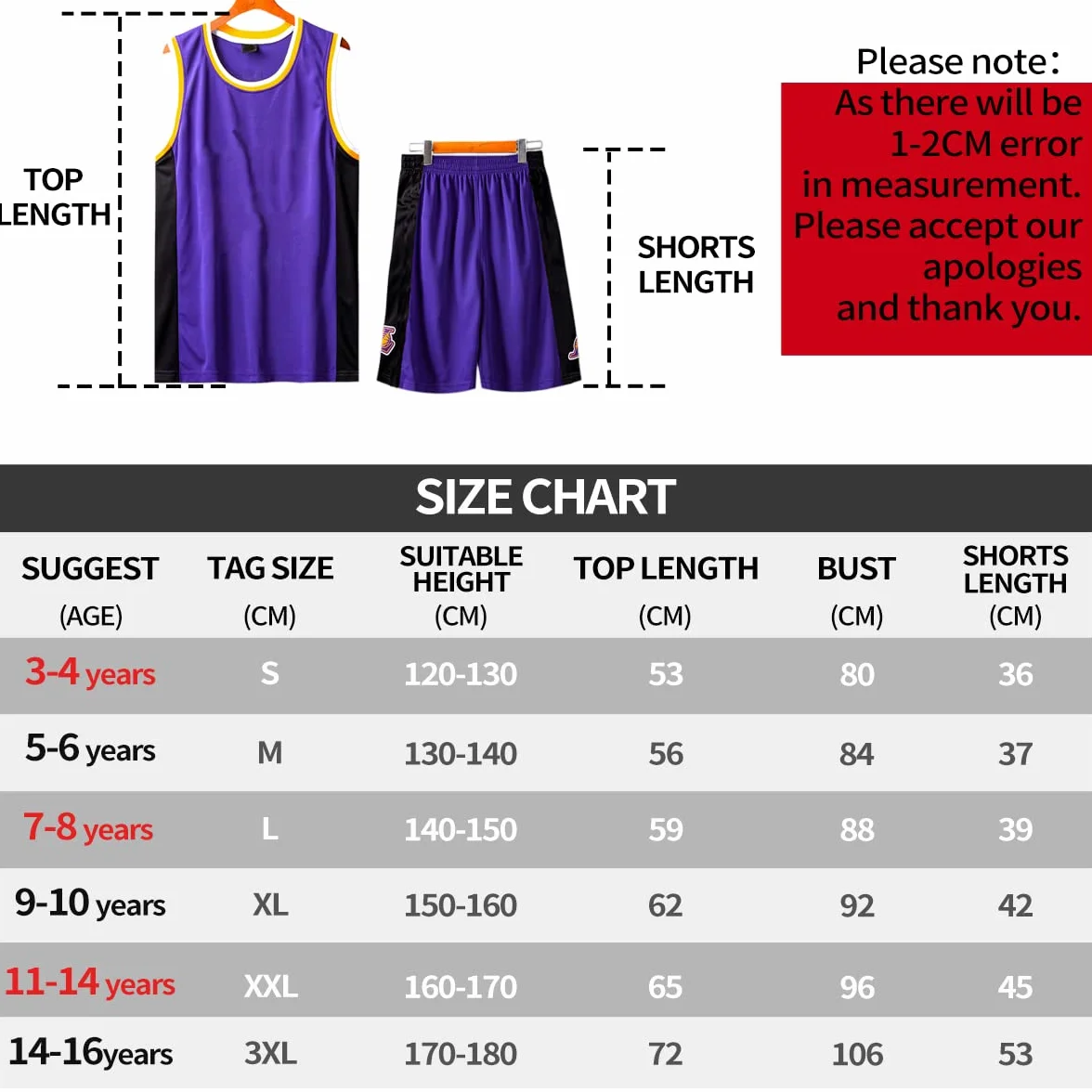 Maillot Basket Enfant Ensemble 2 Pièces Débardeur Shorts Jersey pour Garçons