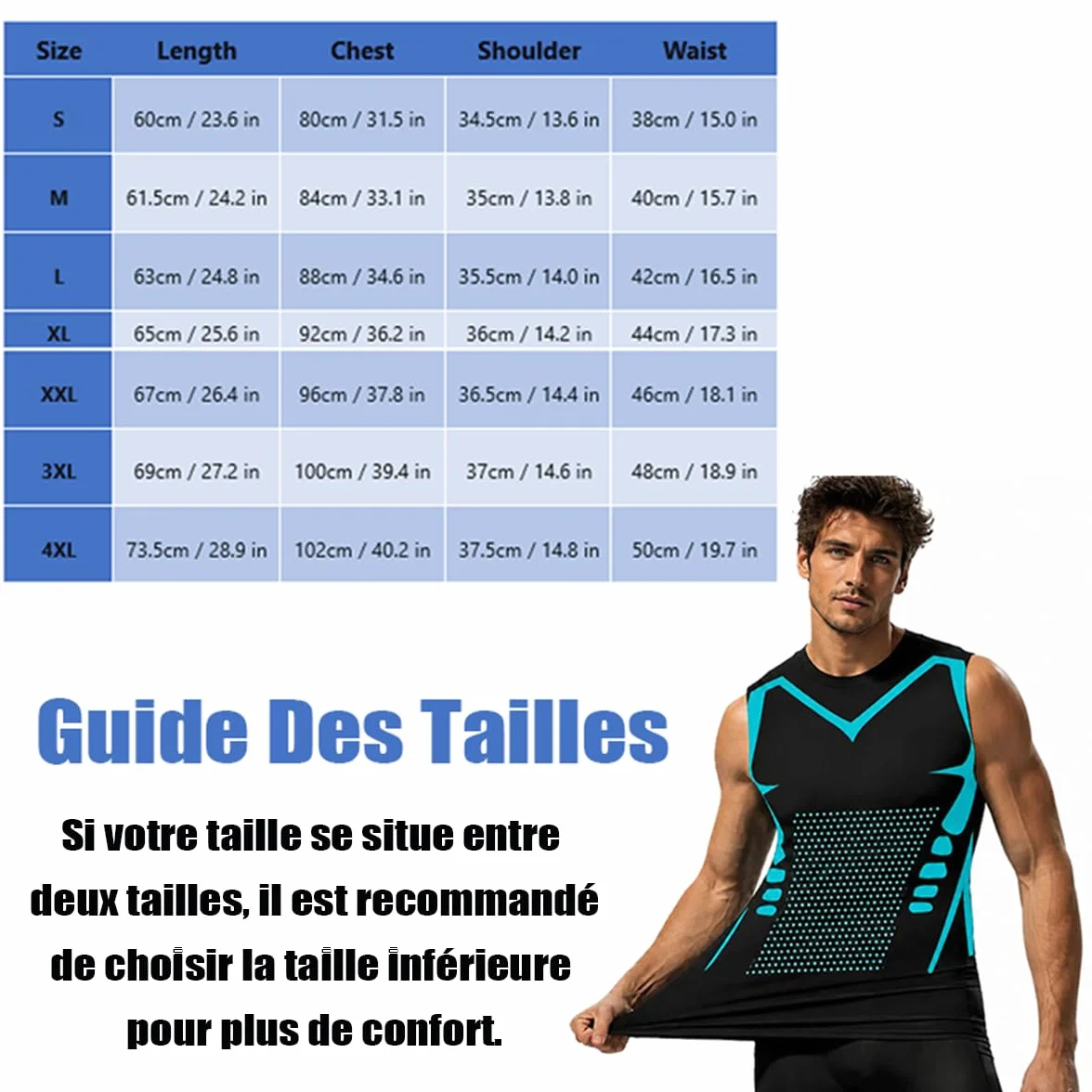 Shape Power Homme Powershape Vest Débardeur Compression Gilet Modelant Ionique Homme Soie Glacée Respirante