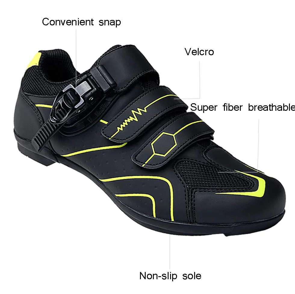 Earnmore Chaussures de Cyclisme Antidérapantes en Fibre de Carbone Respirantes, Chaussures de Vélo de Route et Montagne
