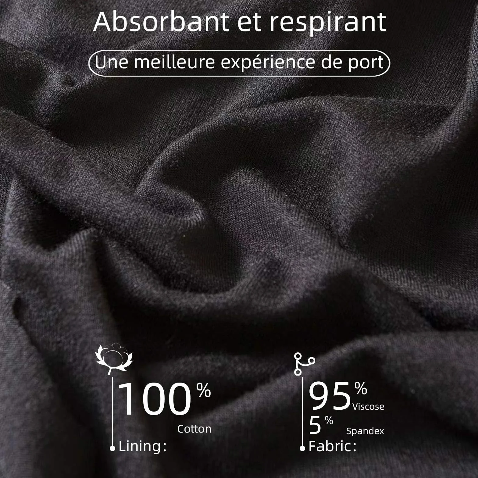 Culotte Menstruelle Absorbante Lavable Coton Protection Périodique Flux léger à abondant