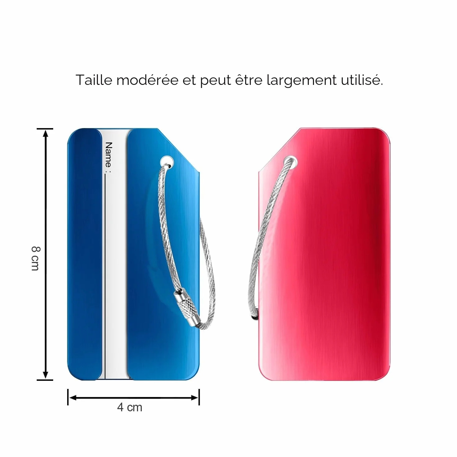 Ivencase Étiquettes Bagages Alliage d'aluminium avec Cordes Acier Inoxydable Valise 6pcs