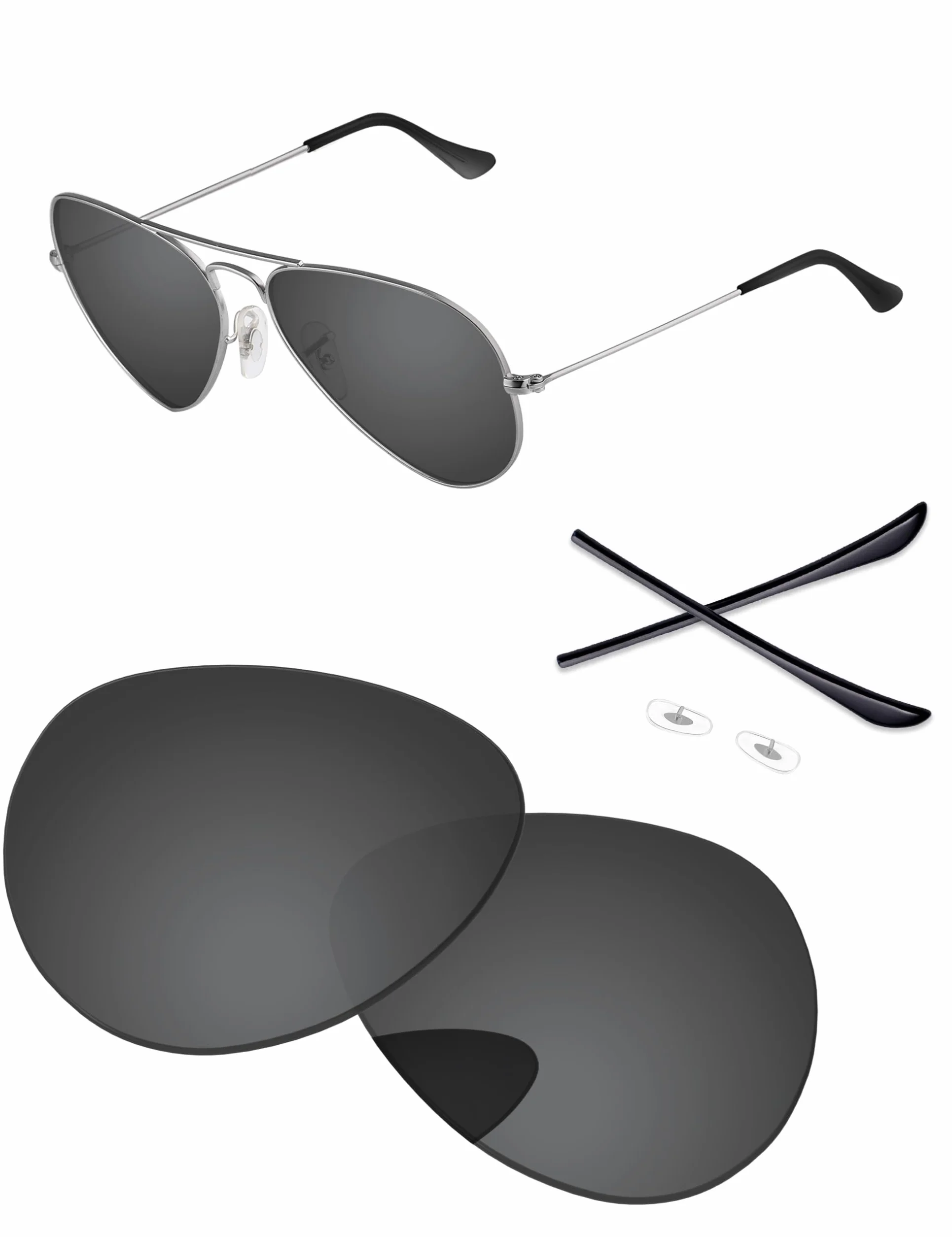 Ray-Ban Aviator RB3025 58 mm Lentilles de rechange et kits en caoutchouc
