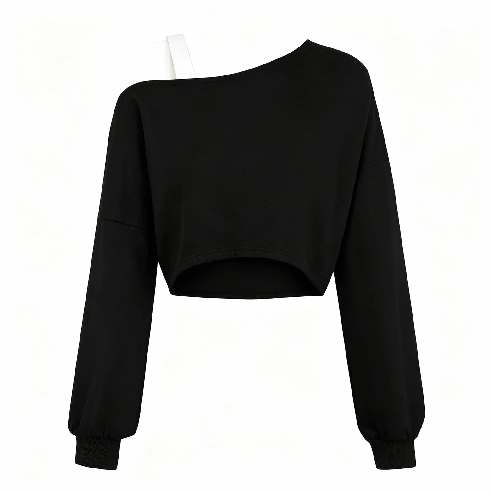 Générique Sweat-Shirt Court asymétrique à épaules dénudées pour Filles
