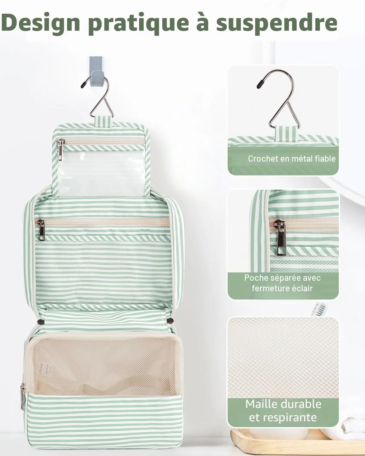 Trousse de Toilette Grande à Suspendre pour Homme et Femme