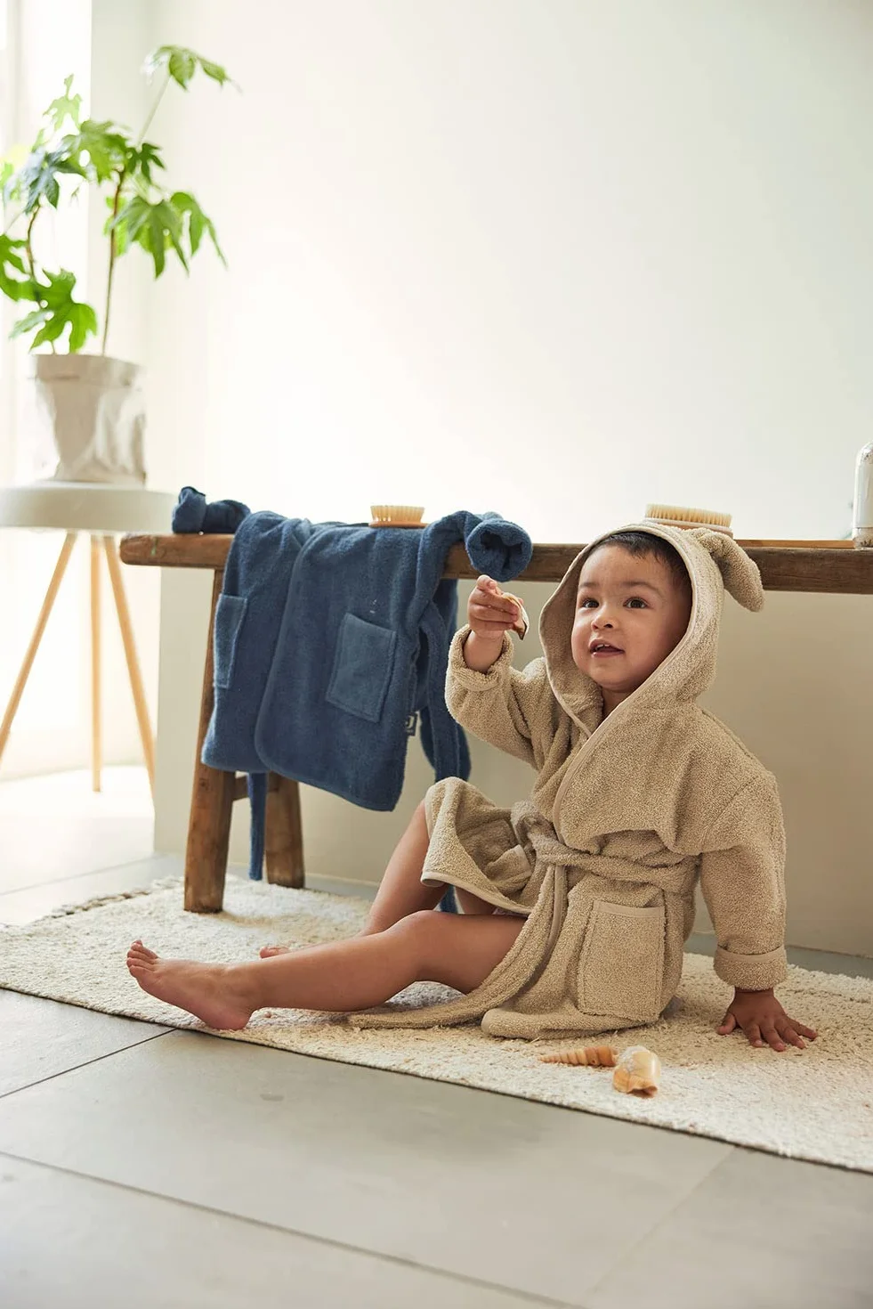 Jollein Peignoir de bain en éponge 1-2 ans Nougat