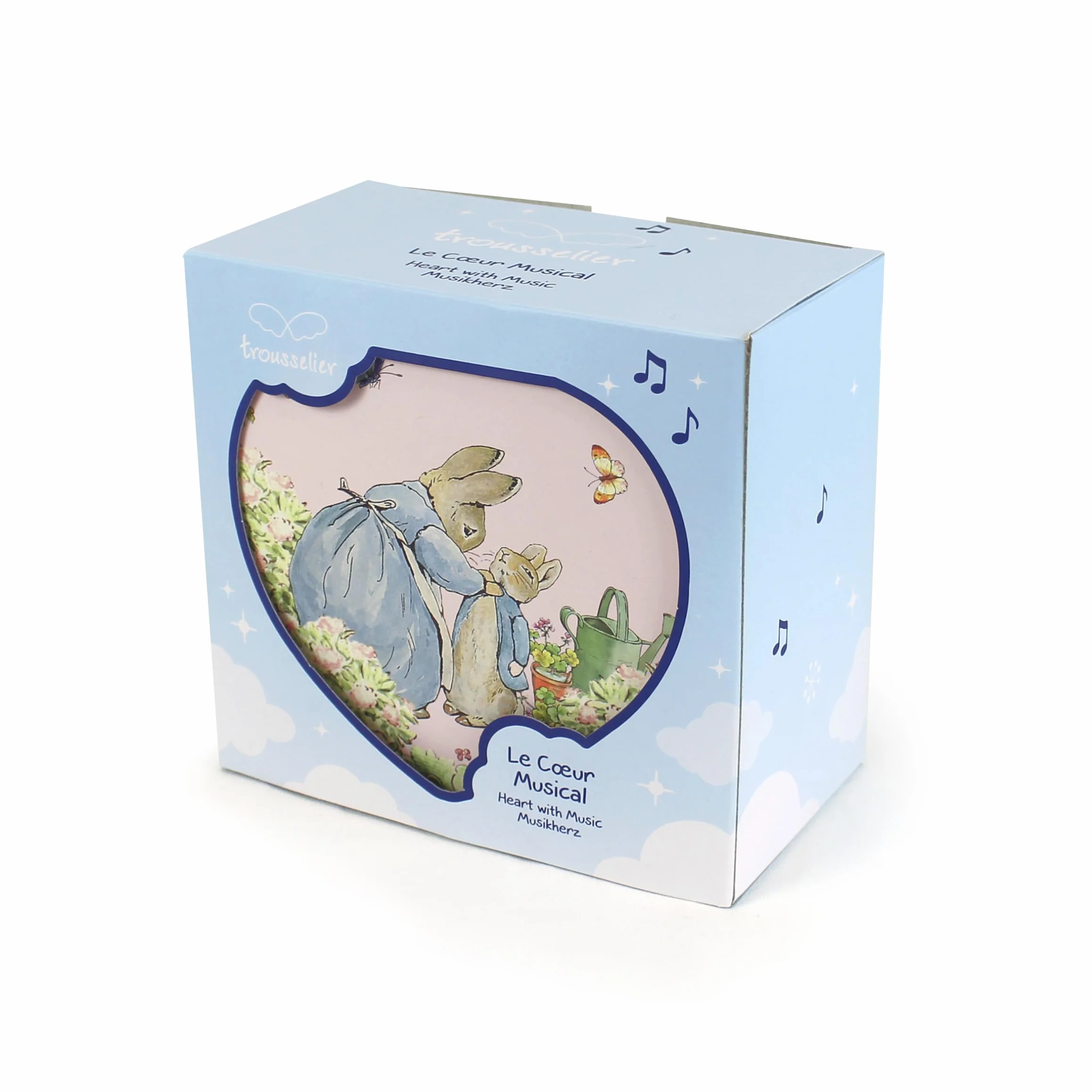 TROUSSELIER Pierre Lapin Peter Rabbit Boîte à Bijoux Musicale Rose Roméo & Juliette