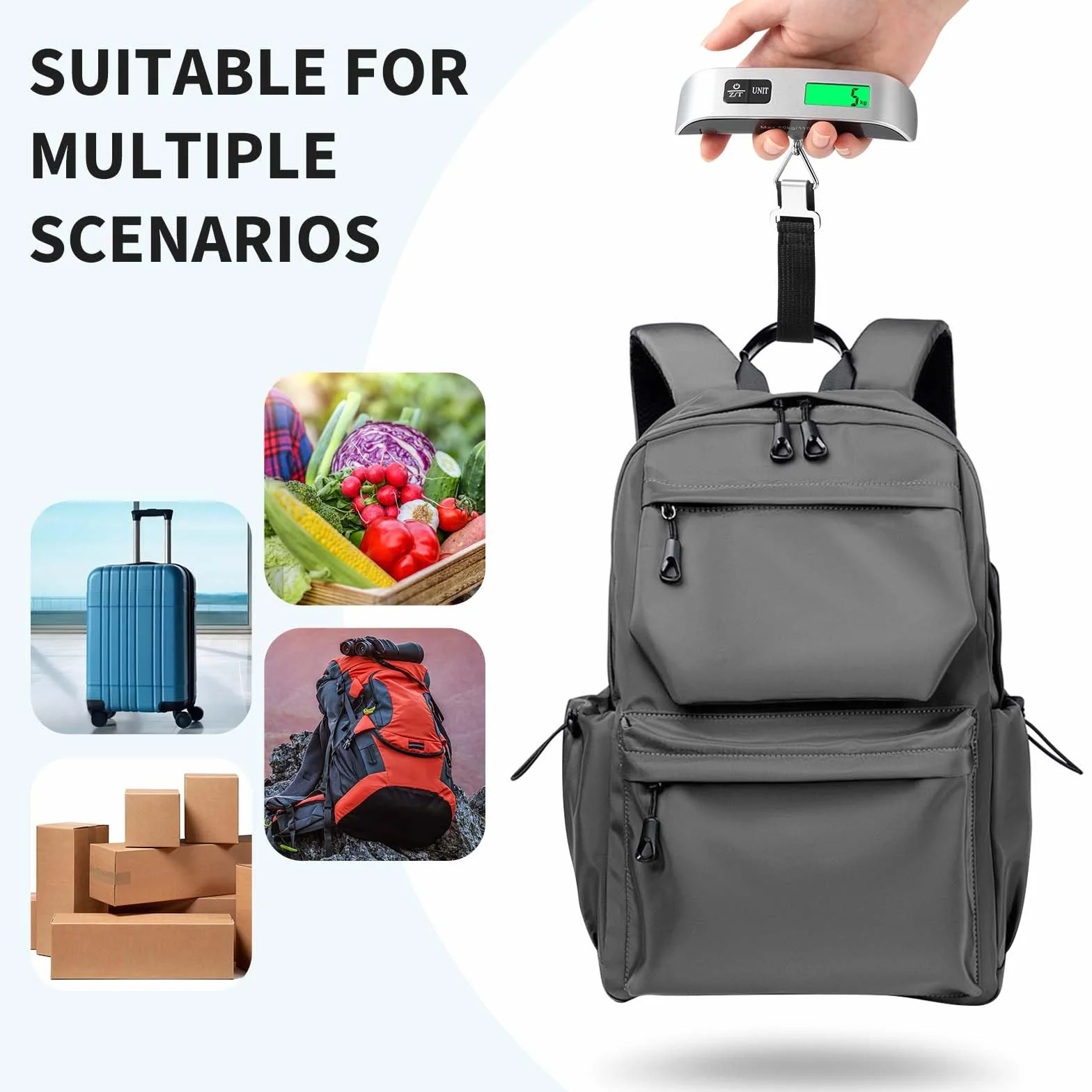 Balance Pèse Bagages Numérique Portable 50 kg/110 lb avec Fonction Tare