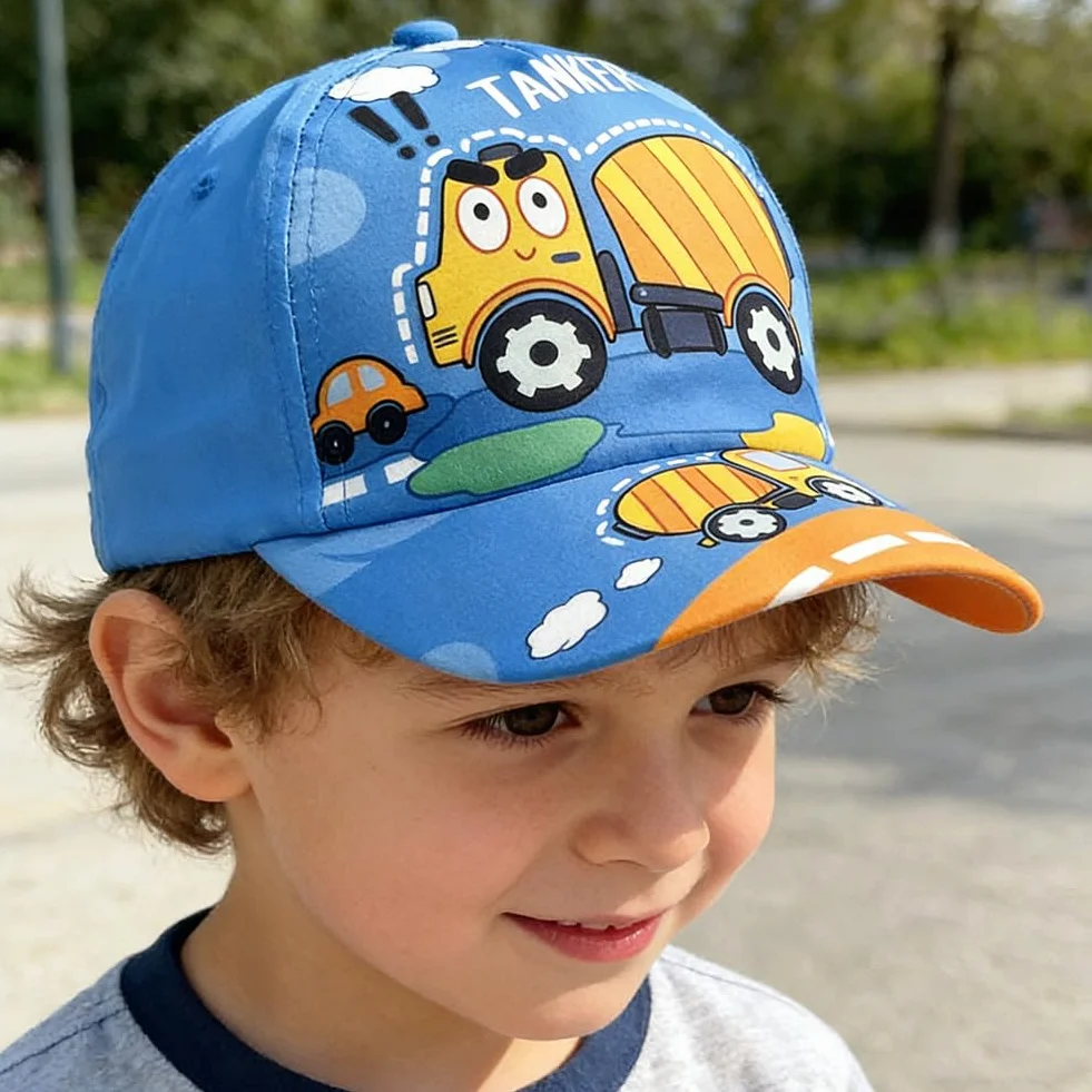 Casquettes Brodées Capybara Baseball pour Enfants en Coton Excavator Modèle Sport Outdoor