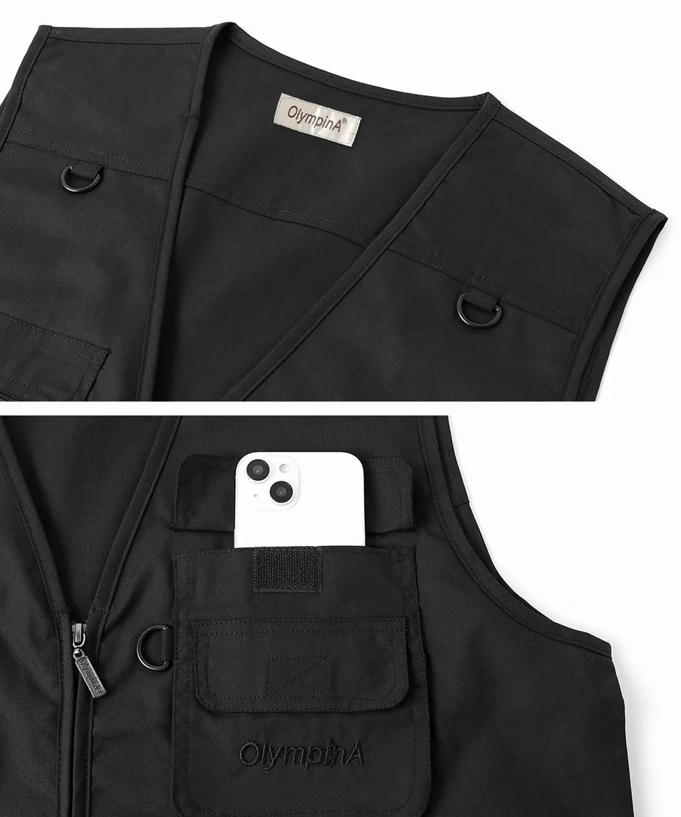 Gilet de Pêche Homme Léger Respirant Sans Manche avec Multi-Poche pour Pêche Camping Photographie Voyage