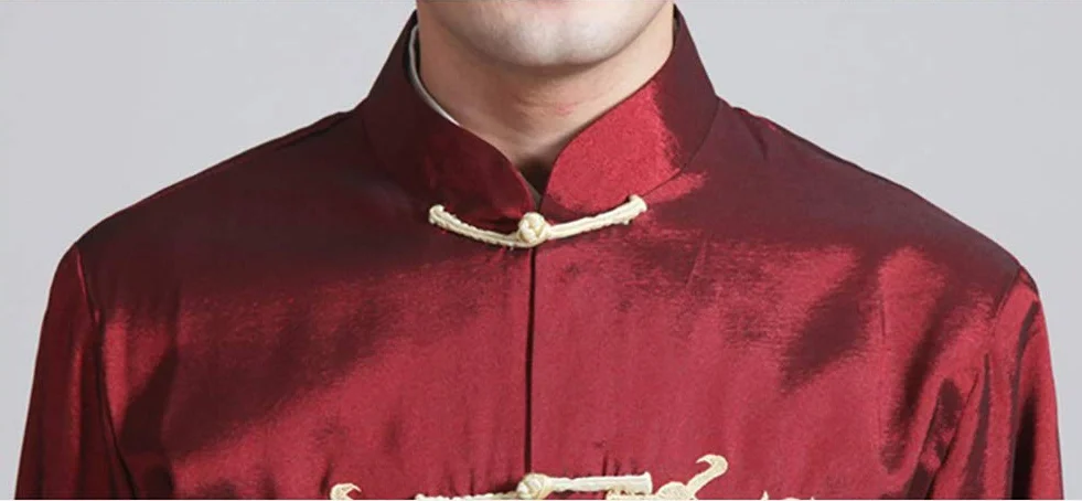 Costume de Tang Chinois Traditionnel Tai Chi Veste Broderie Double Dragon pour Hommes Femmes