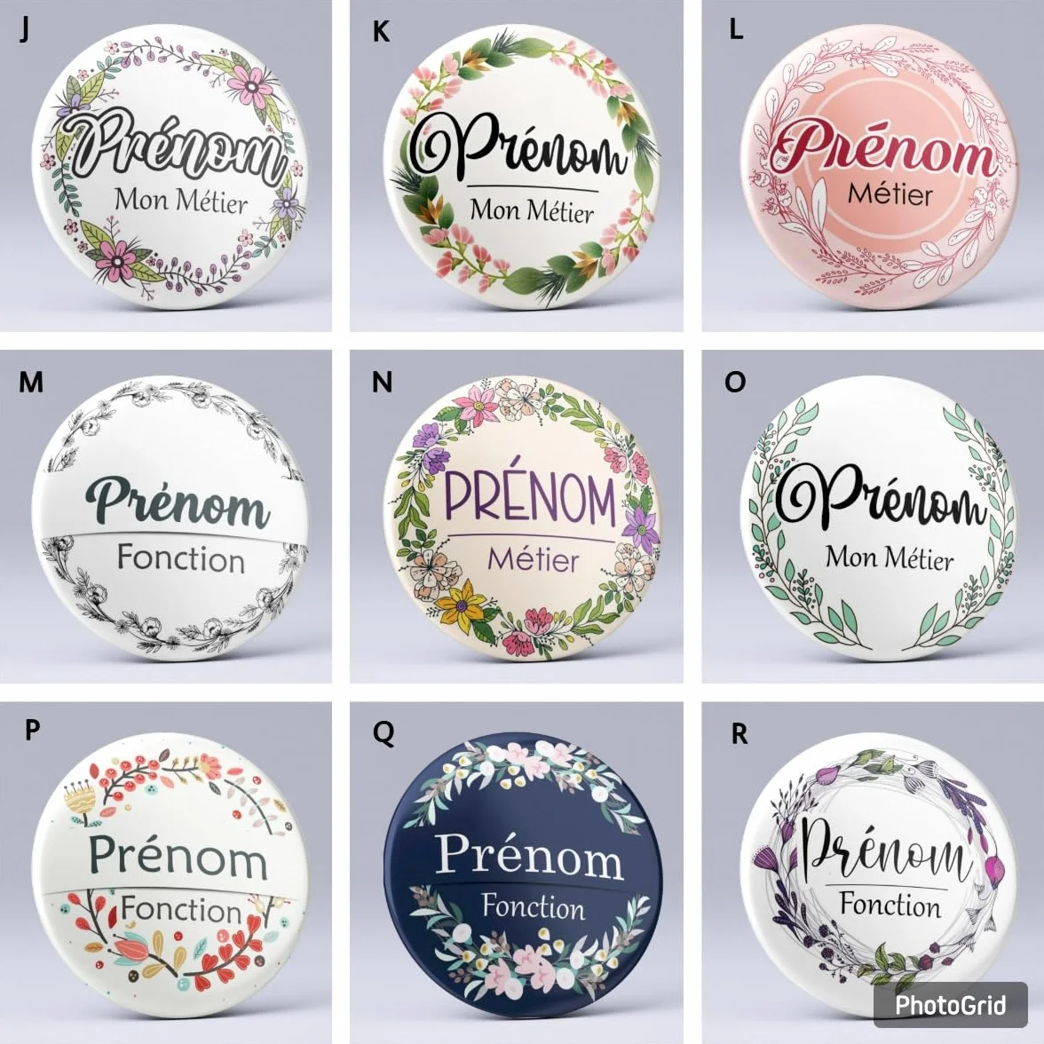 Badge personnalisable métier infirmière aide soignante 56mm