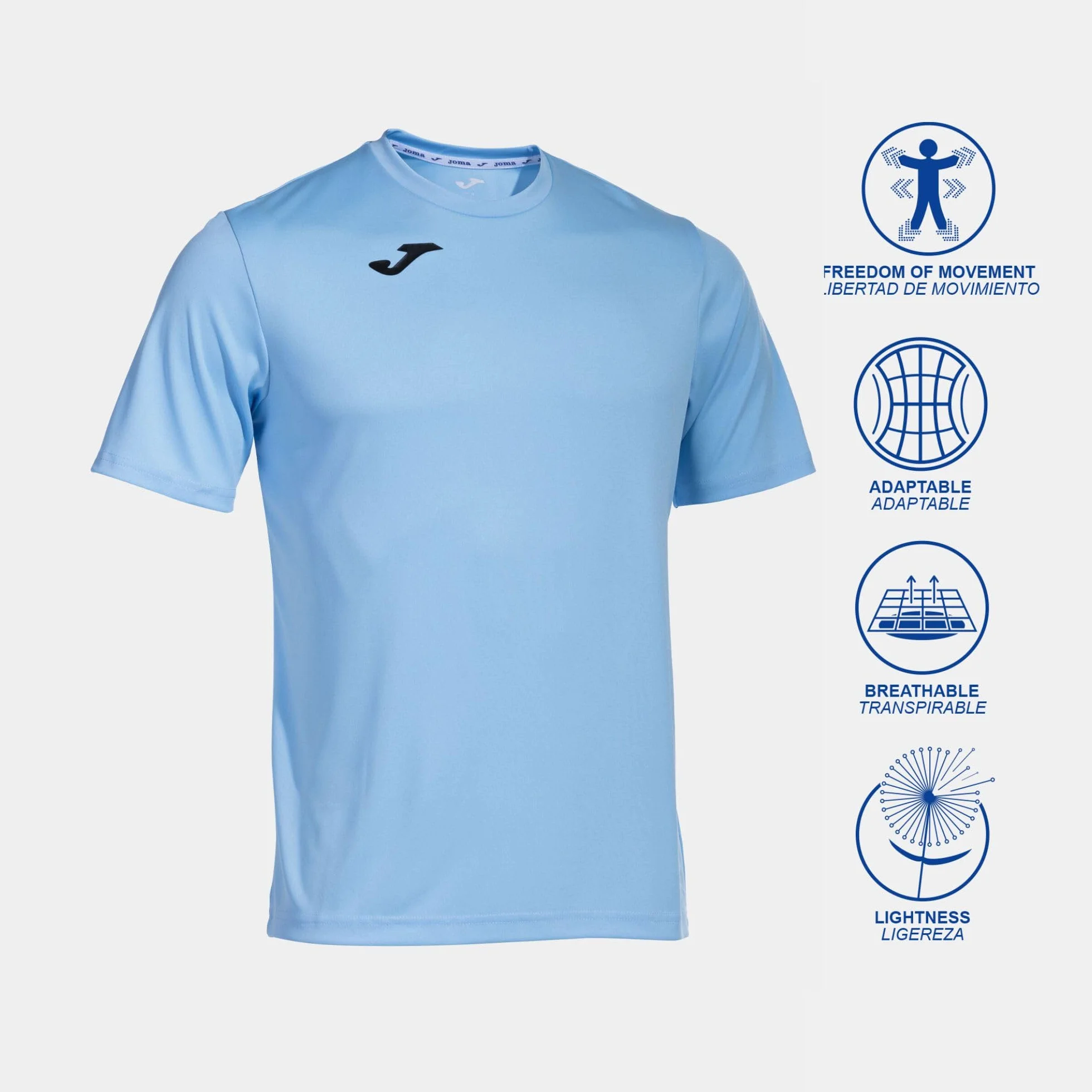 Joma Men's Sports T-Shirt Short Sleeve Lightweight Breathable Running Gym 6XS-3XL