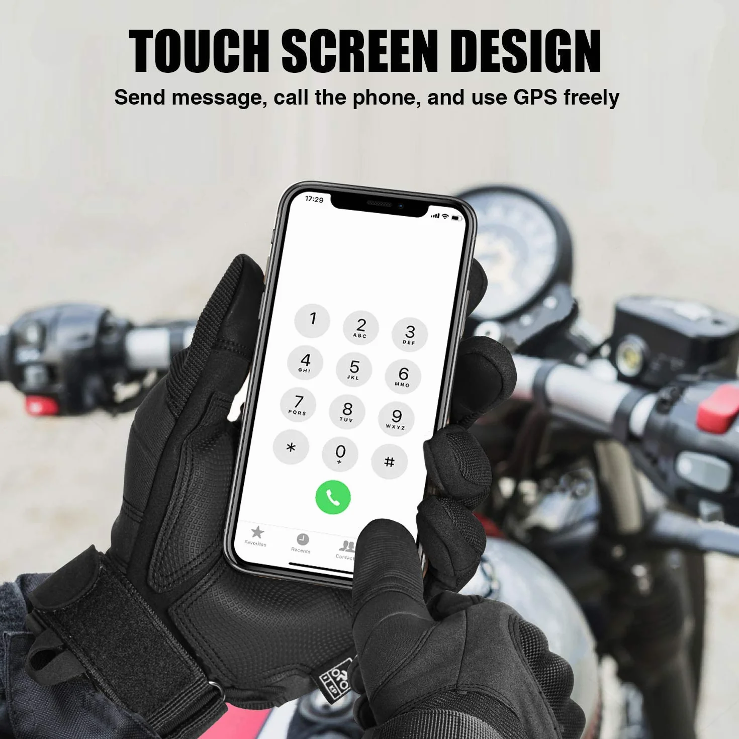 Unigear Gants Moto Homologué CE, Mi Saison Ecran Tactile Respirable pour Auto Moto