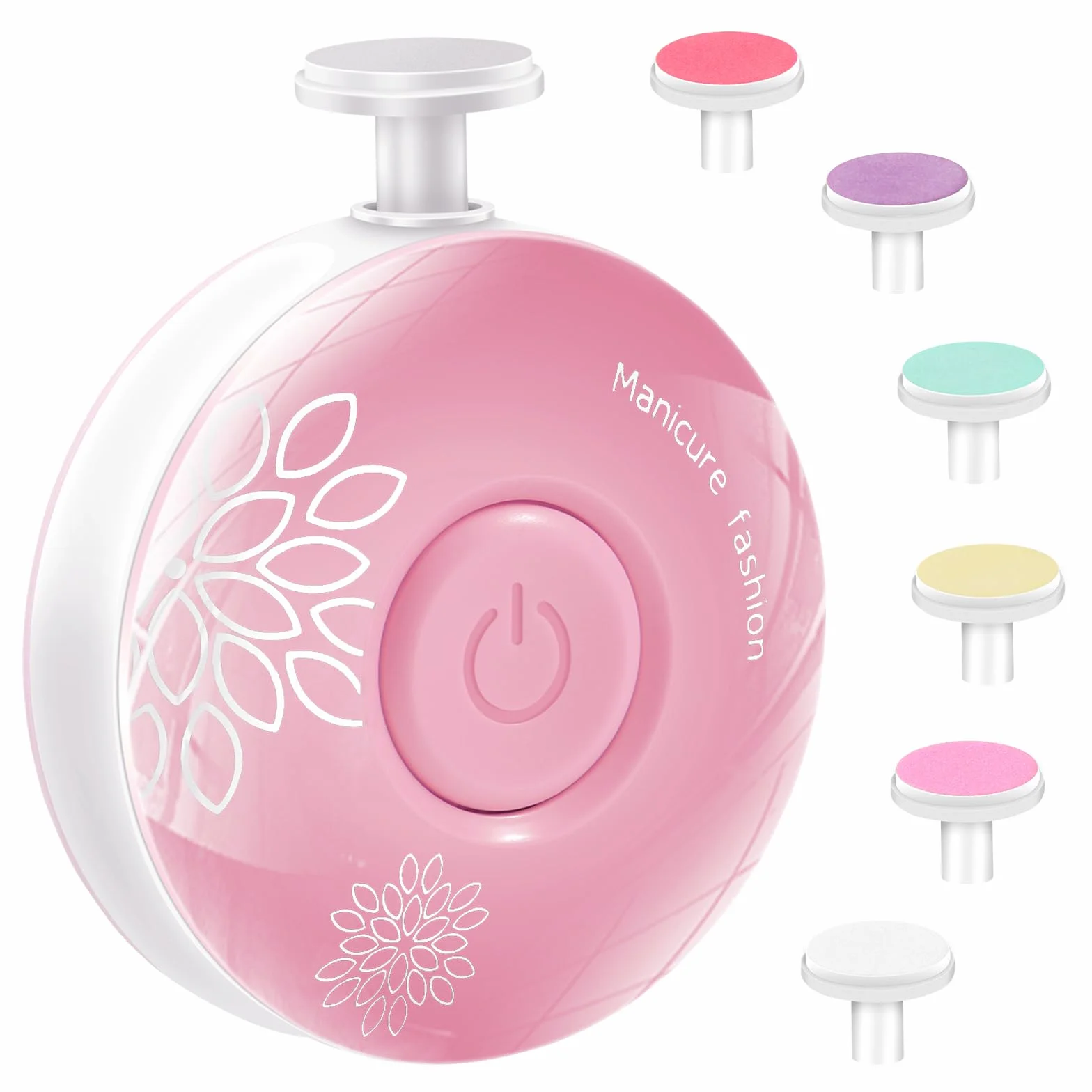 Blendura Lime à Ongles Électrique pour Bébé, Kit de Manucure 6 en 1, Rose, Faible Bruit, Sécurité Enfant