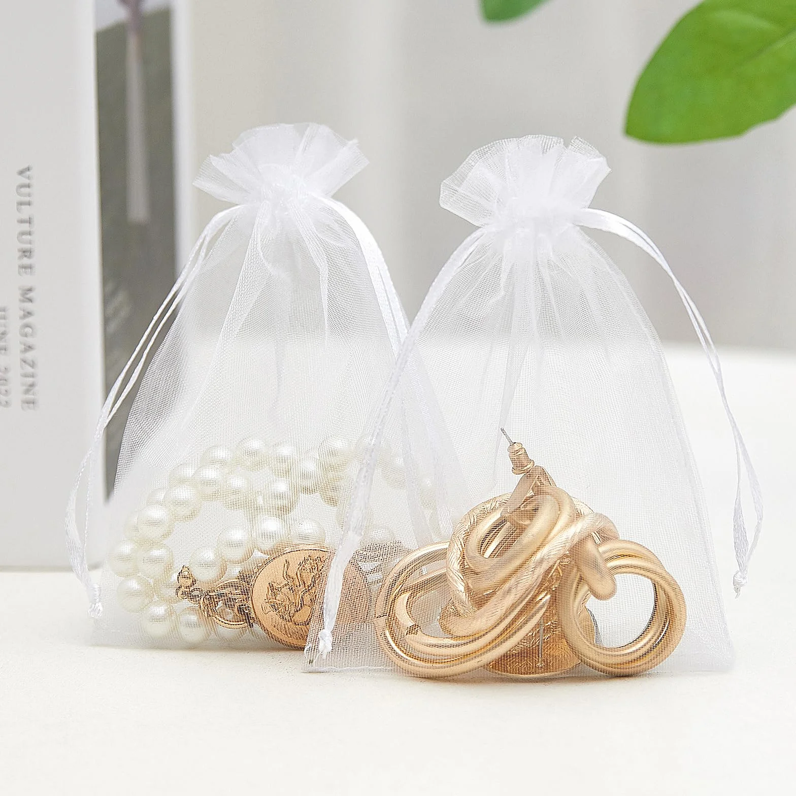 TRUEIN Lot de 120 sachets en organza 10 x 15 cm avec cordon de serrage - Sacs cadeaux festival (12 couleurs)