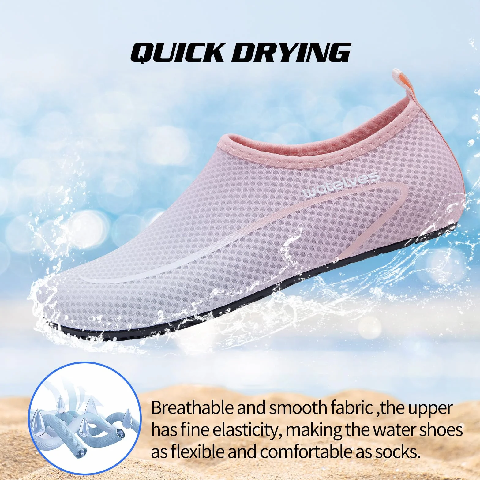 Chaussures Aquatiques Homme Femme Antidérapant Séchage Rapide Surf Snorkeling Pieds Nus