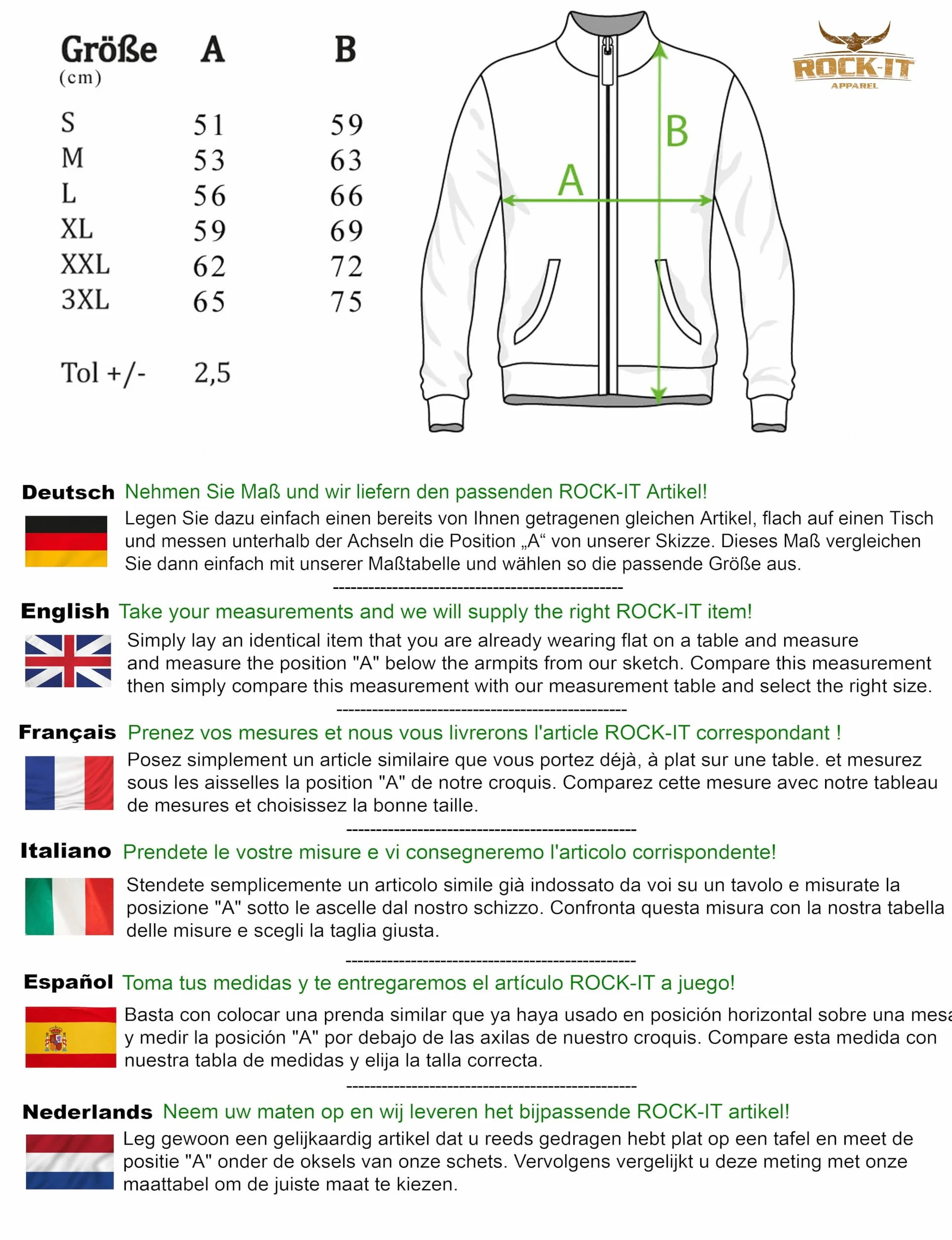 ROCK-IT Apparel Veste de Survêtement Homme Premium – Veste de Sport Rétro avec Poches Zippées, Intérieur Doux et Gratté, Coupe Regular Fit (S-3XL)