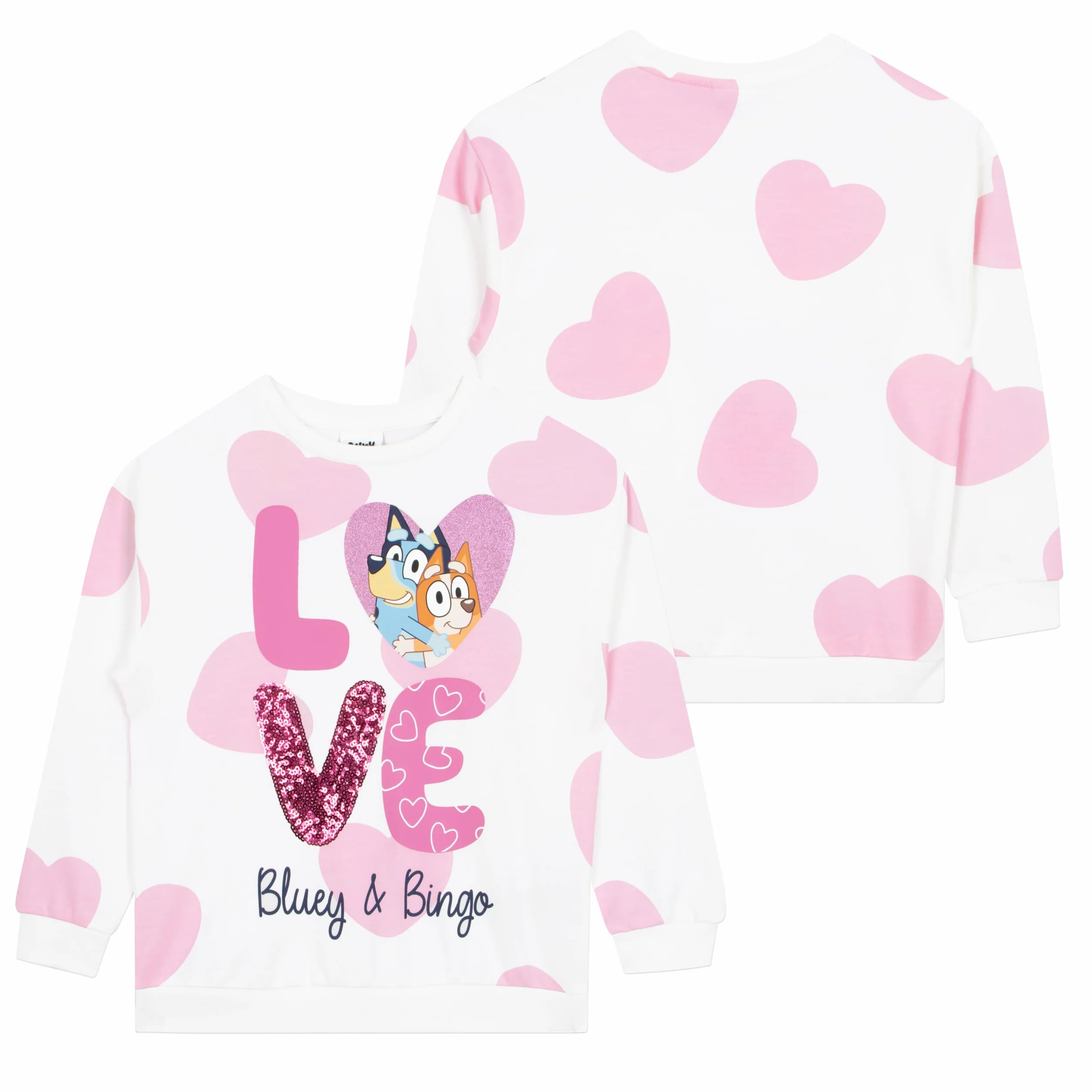 Sweatshirt Fille Coton Paillettes BlueY Pull Bingo Enfant
