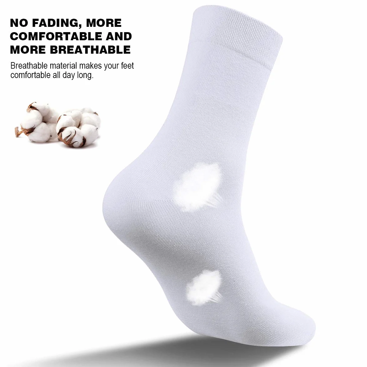 Chaussettes Homme Femme Lot de 6 Paires Sport Coton Noir Blanc Classiques