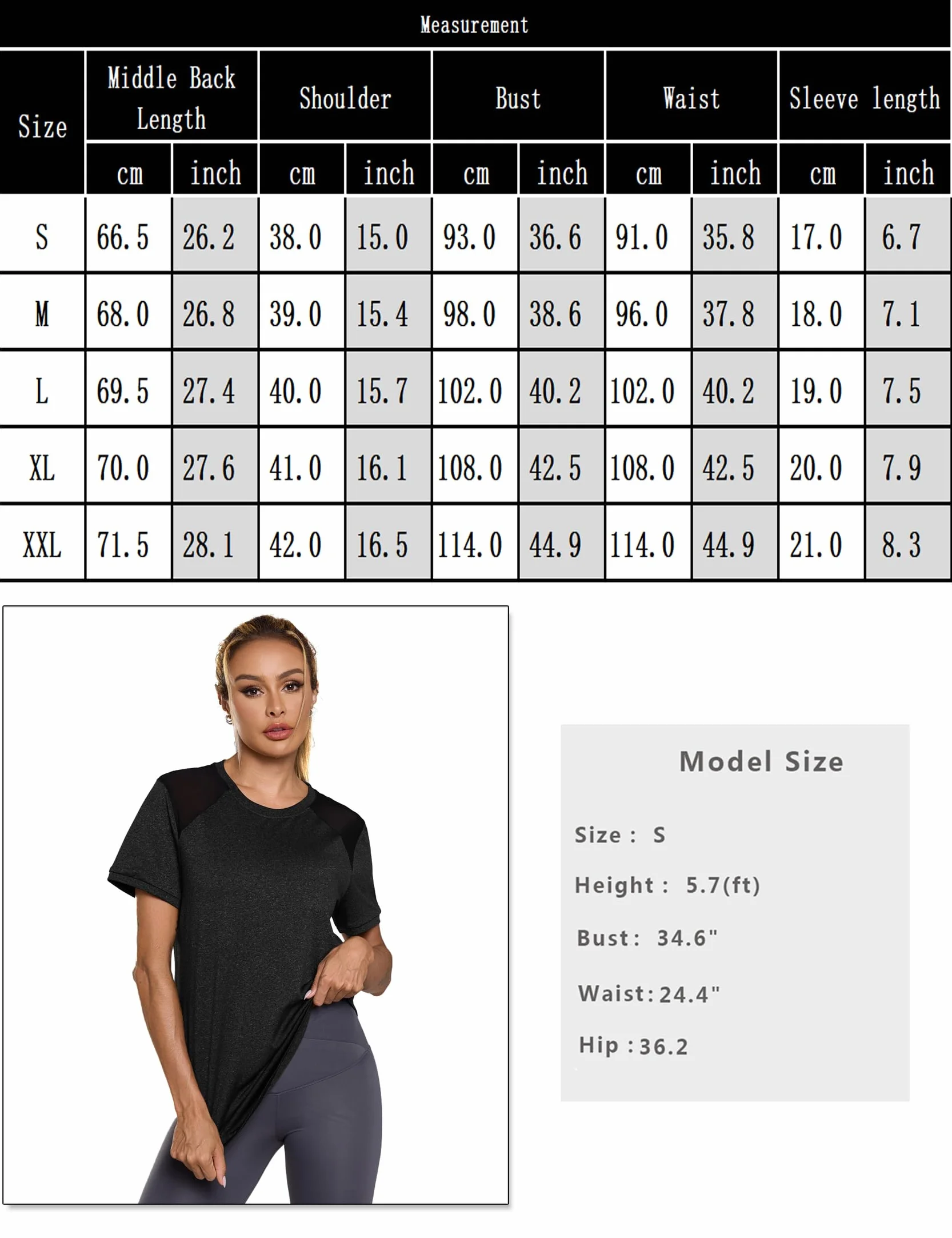 Tee Shirt Sport Femme Dos Mesh Respirant Fitness Yoga T-Shirt Manche Courte Col Rond