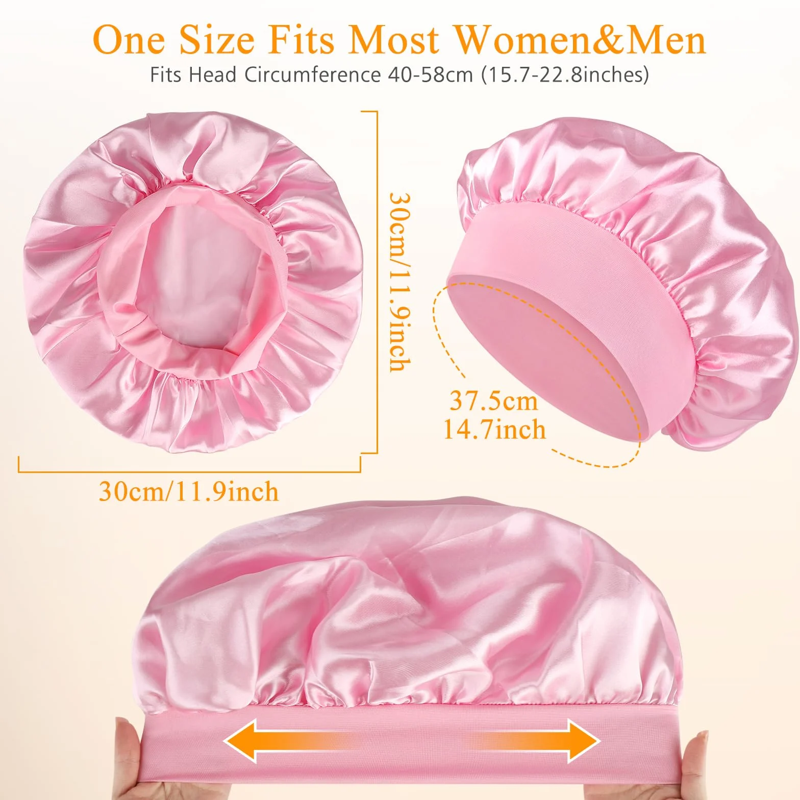 Bonnet Satin en Soie pour Femmes Cheveux Longs Bouclés