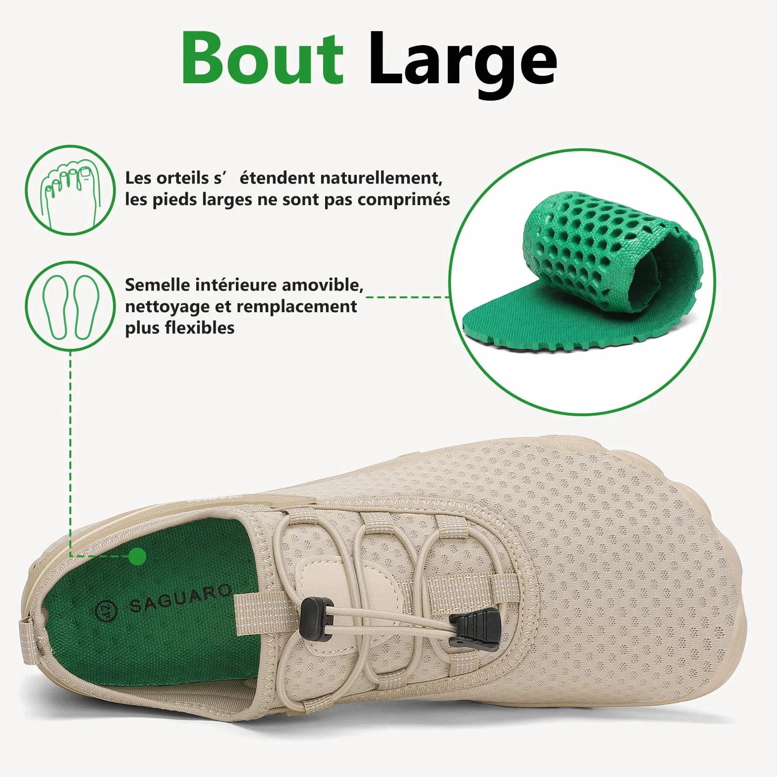 SAGUARO Chaussures Aquatiques Homme Femme Plage Natation Yoga Antidérapantes Séchage Rapide