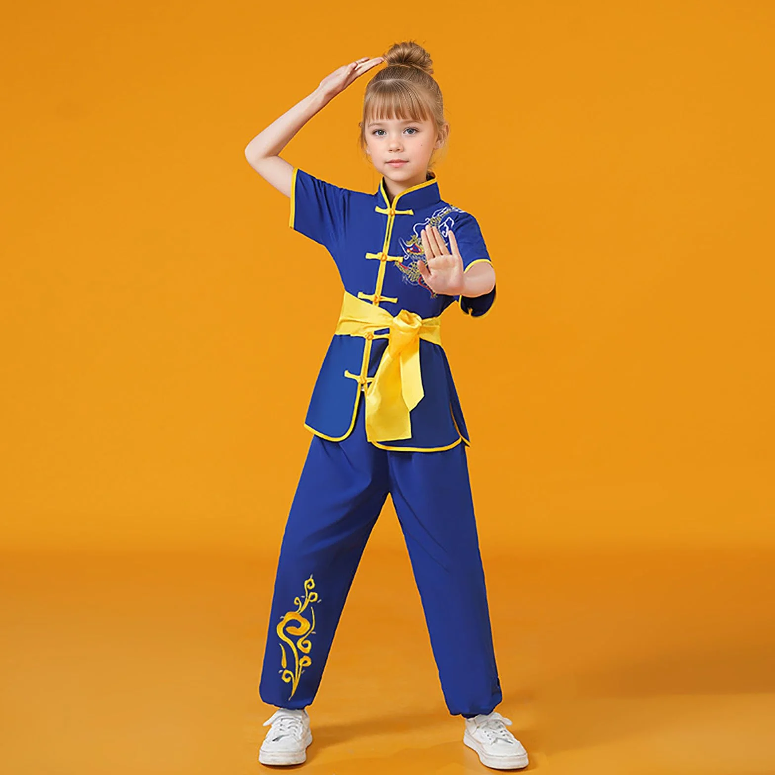 Costume Chinois Wing Chun Enfant, Tenue Kung Fu Traditionnelle Garçon Fille