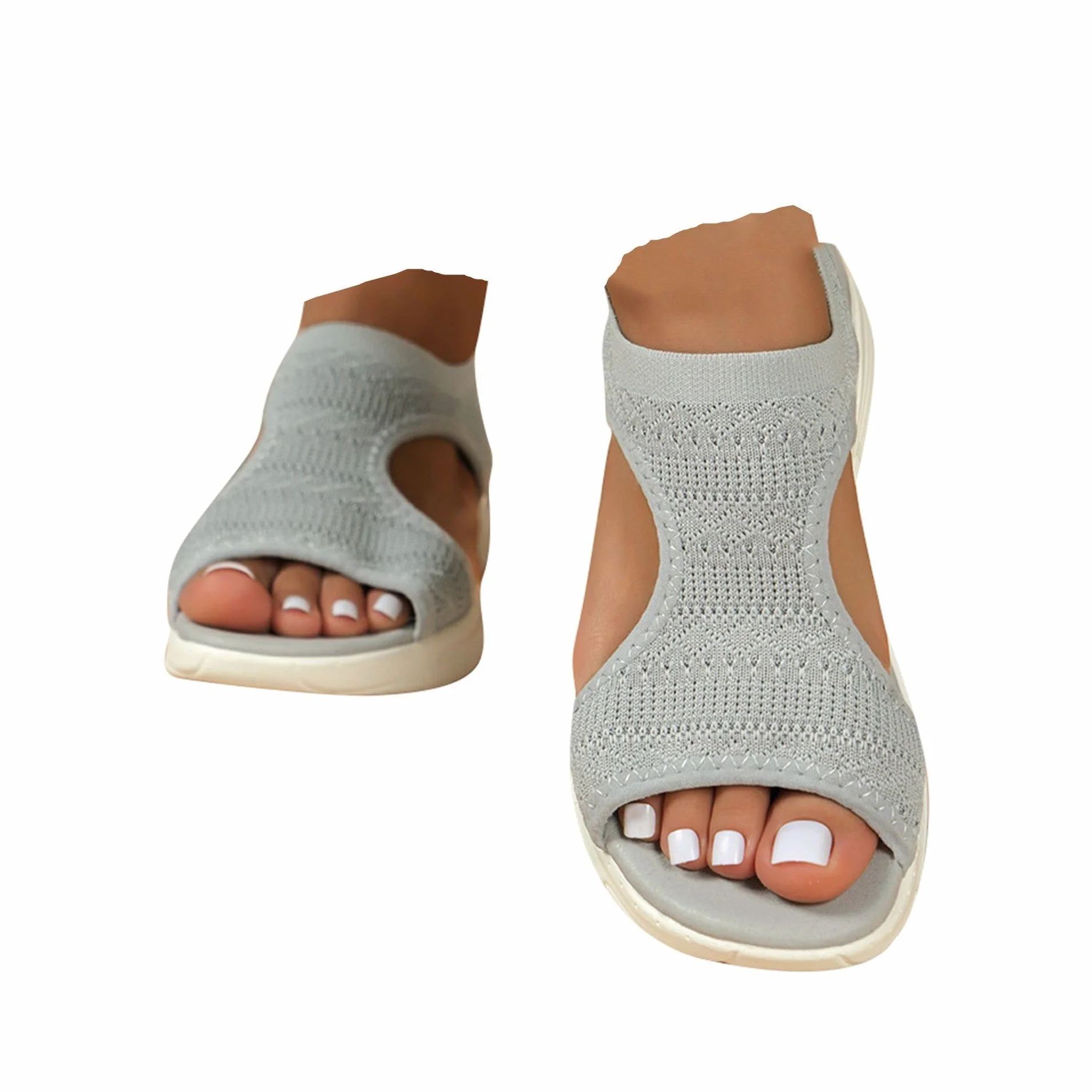 Sandales Orthopédiques Femme Respirantes en Tricot Semelle Souple Été