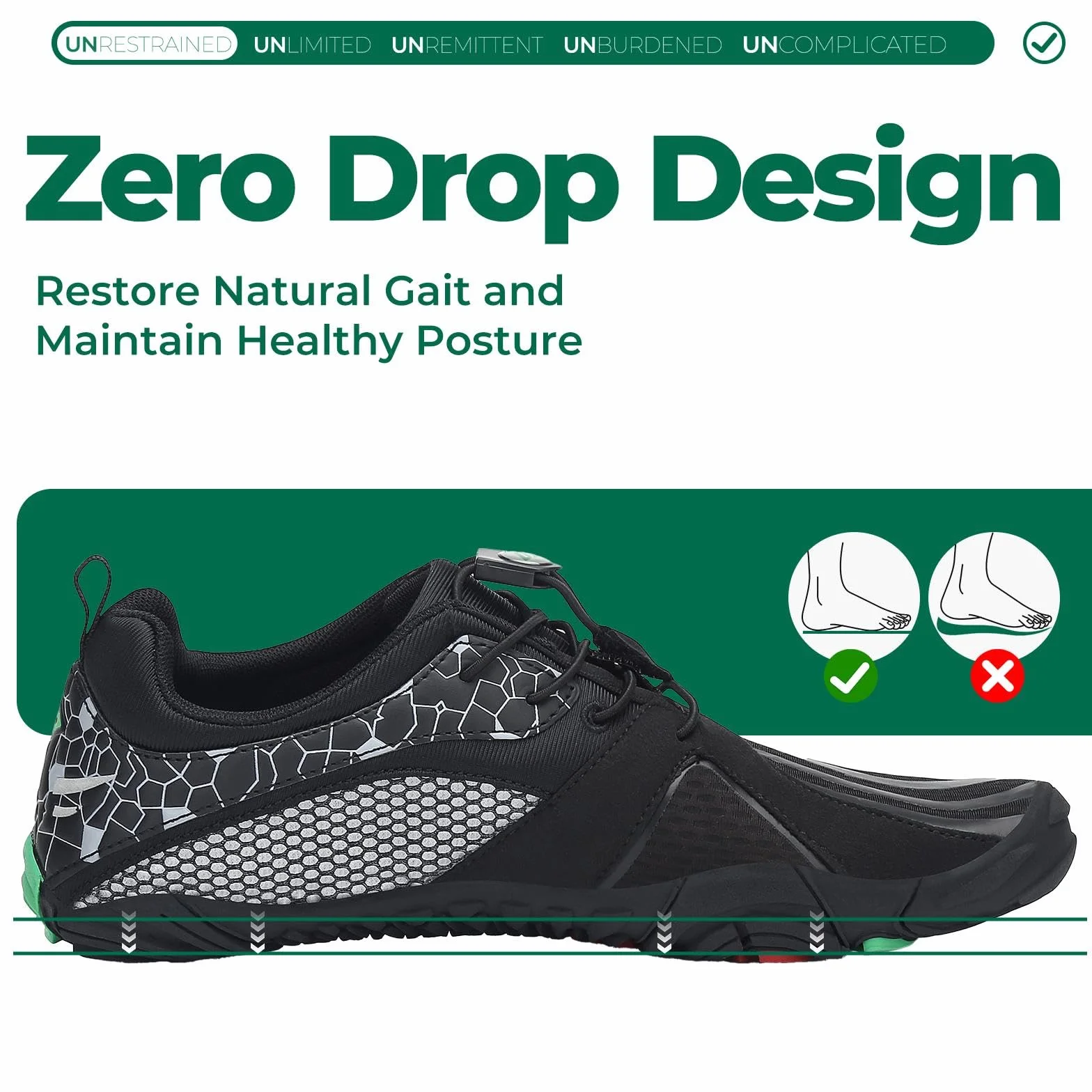 SAGUARO Chaussures Minimalistes Barefoot Trail pour Fitness Randonnée GR.35-48