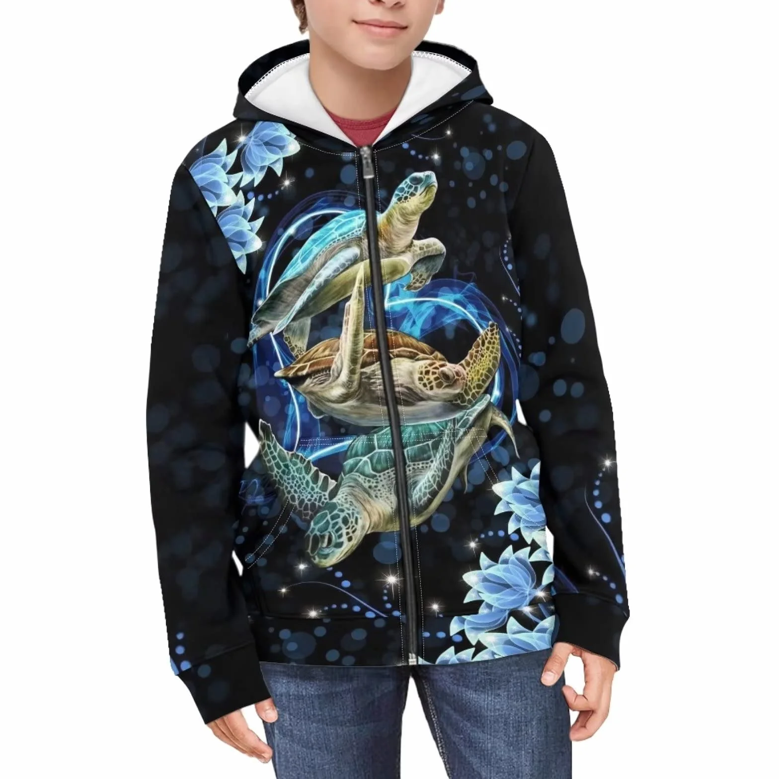 Sweat à capuche zippé pour filles Veste enfants 6-16 ans