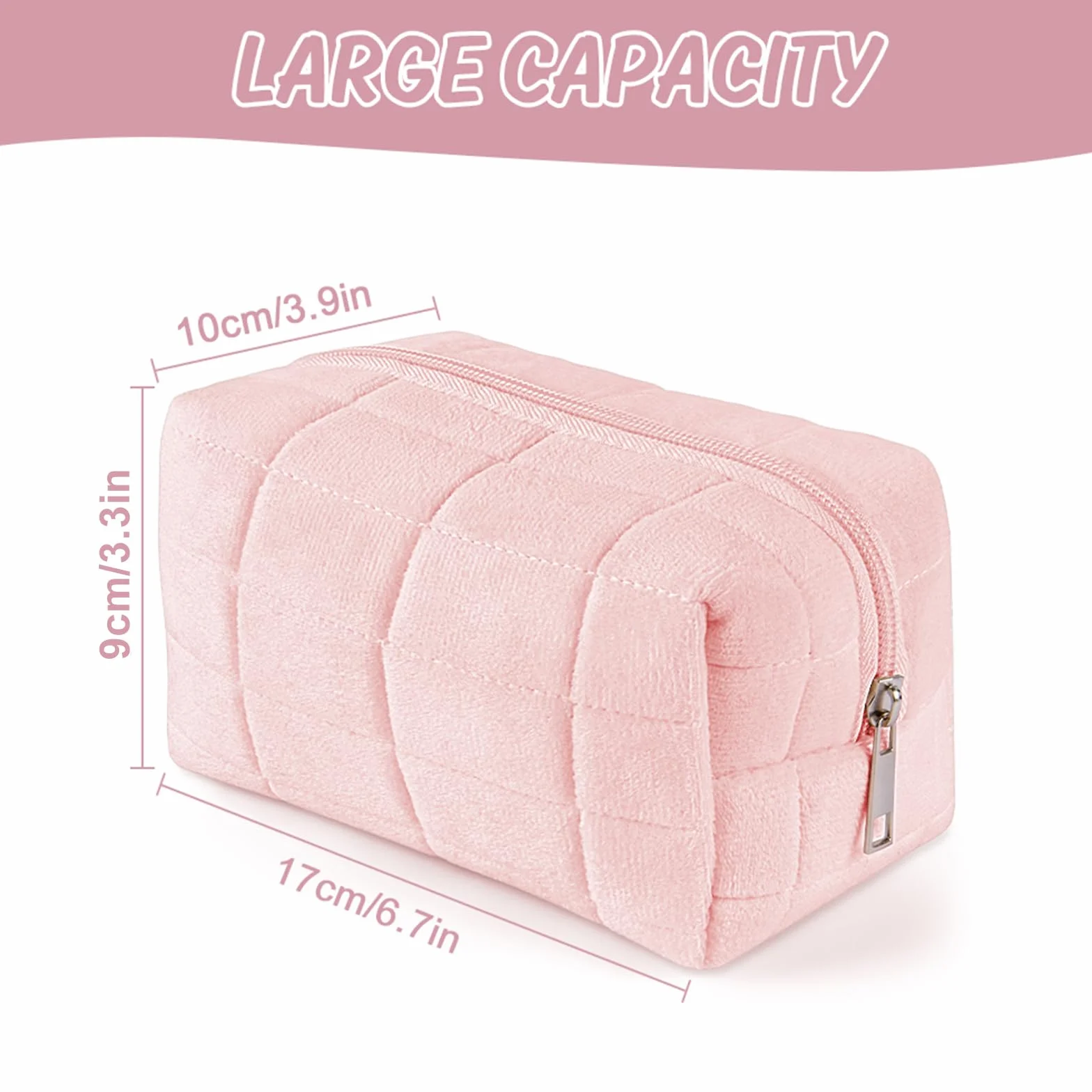 Grande Trousse de Maquillage Aucuu, Sac Cosmétique de Voyage avec Fermeture éclair Motif Floral