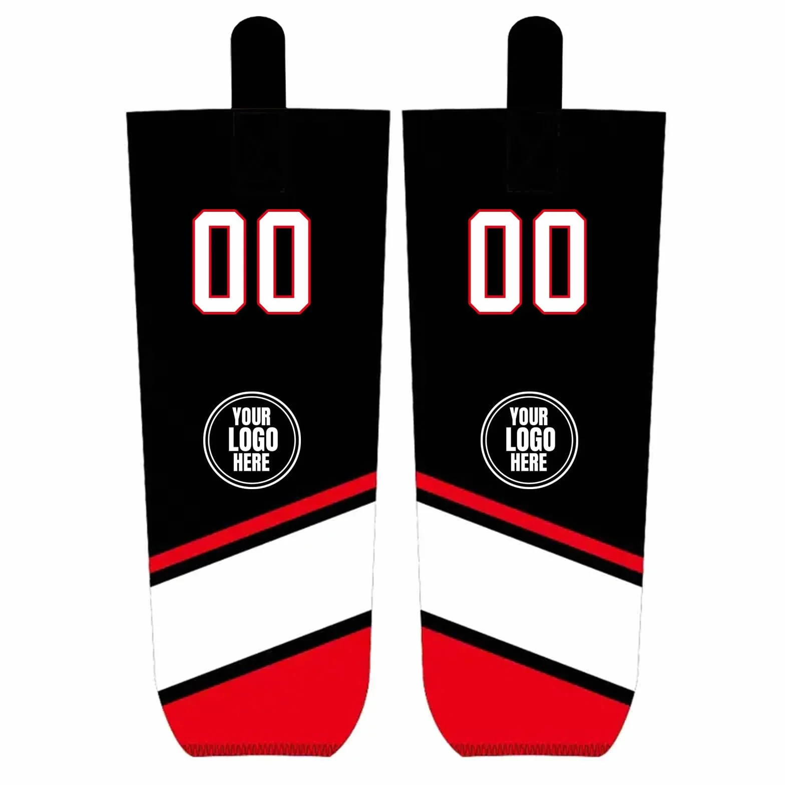 Chaussettes hockey sur glace personnalisées avec numéro imprimé